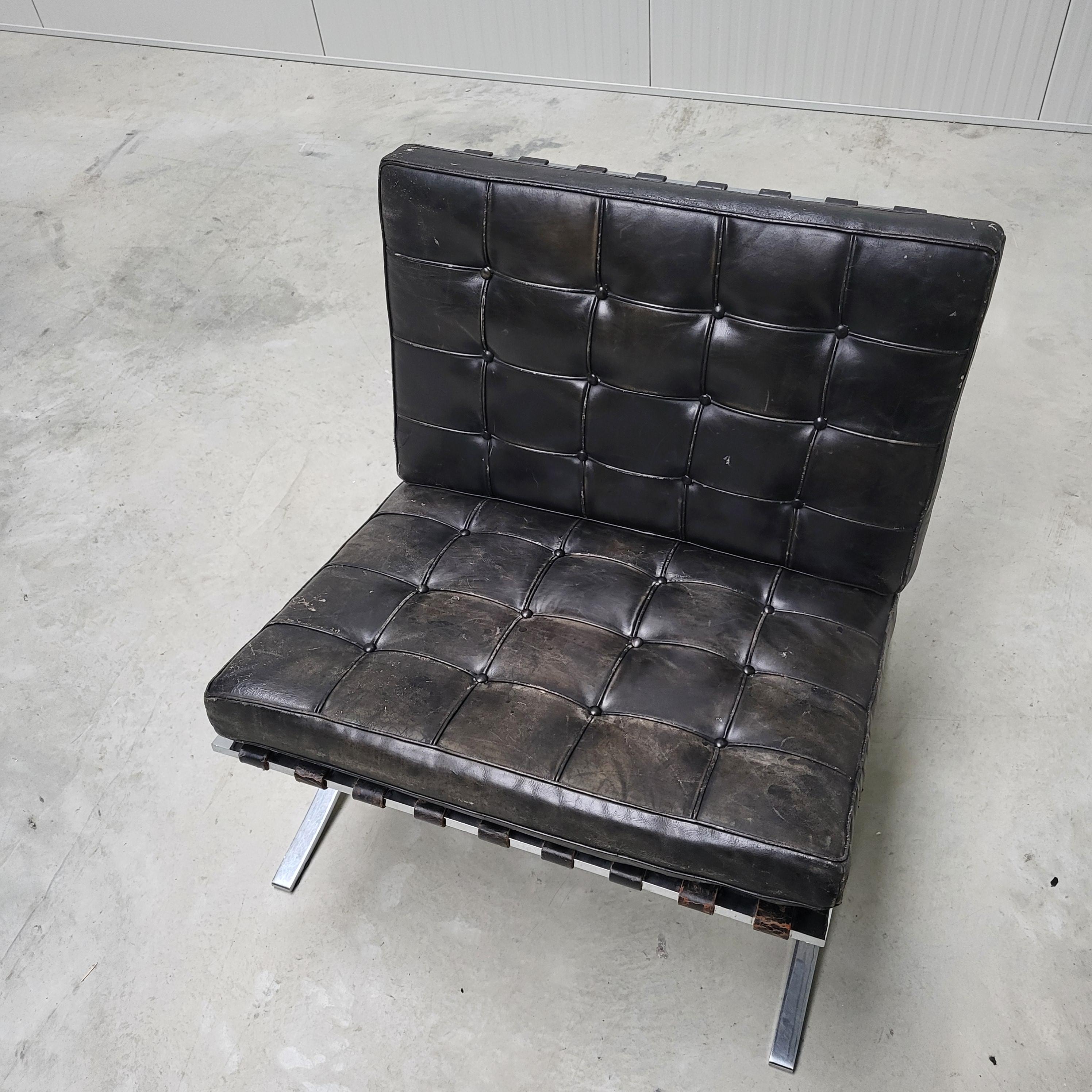 German Vintage Barcelona Chair by Mies van der Rohe Knoll 1960s For Sale