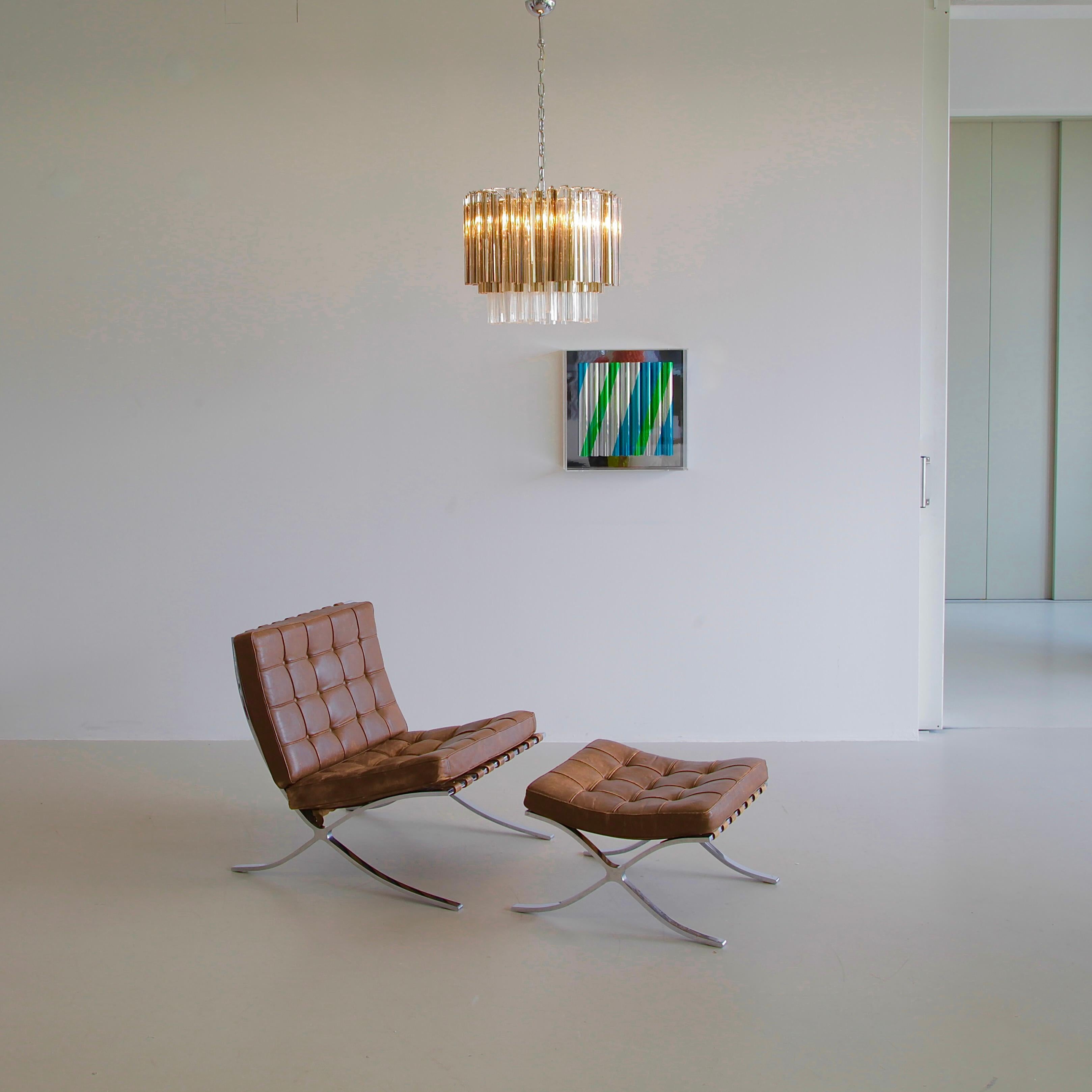 Vintage Barcelona Chair & Footstool by Knoll International, Early 1970s 1