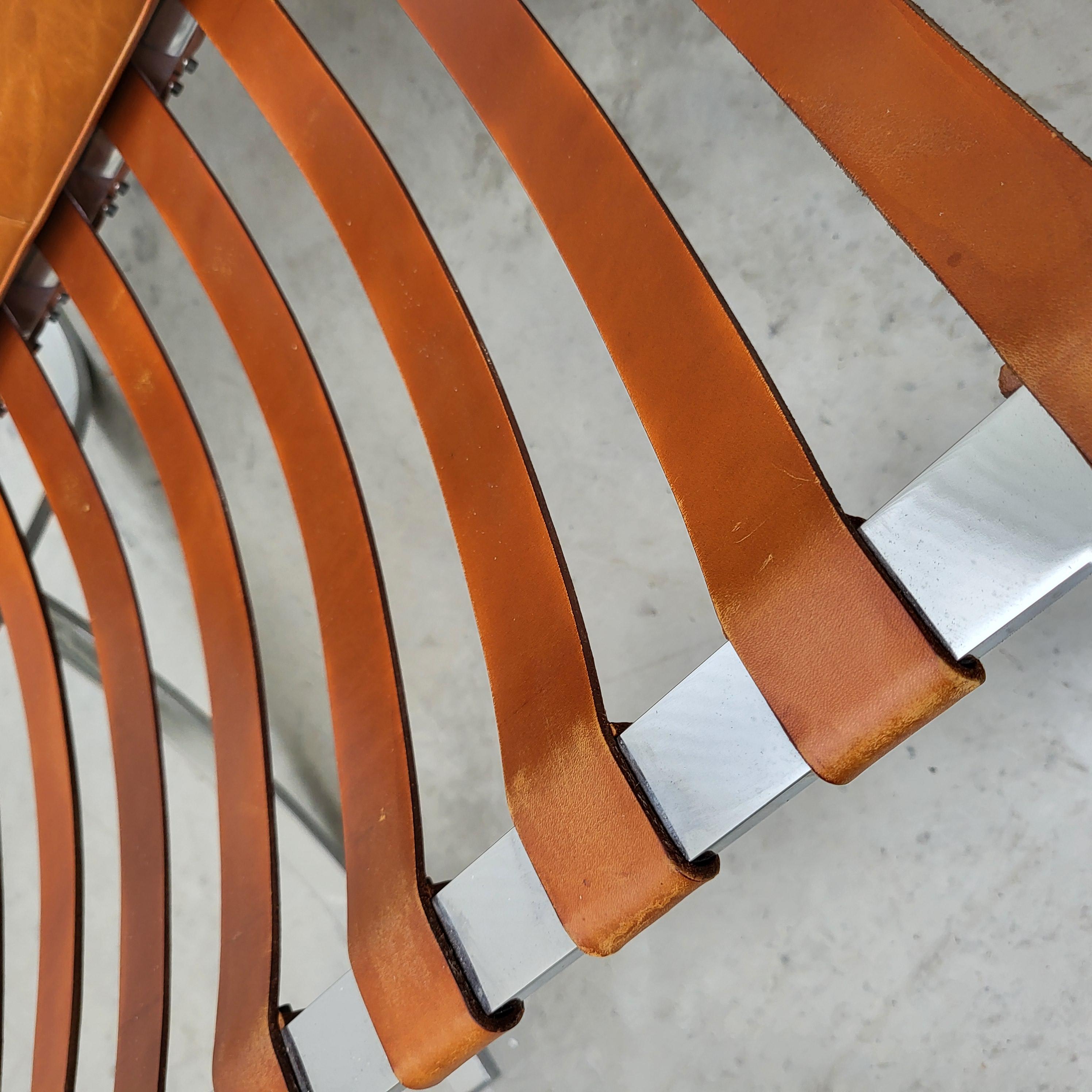 Vintage Barcelona Chair & Ottoman by Mies van der Rohe Knoll 1960s, Set of 3 For Sale 3