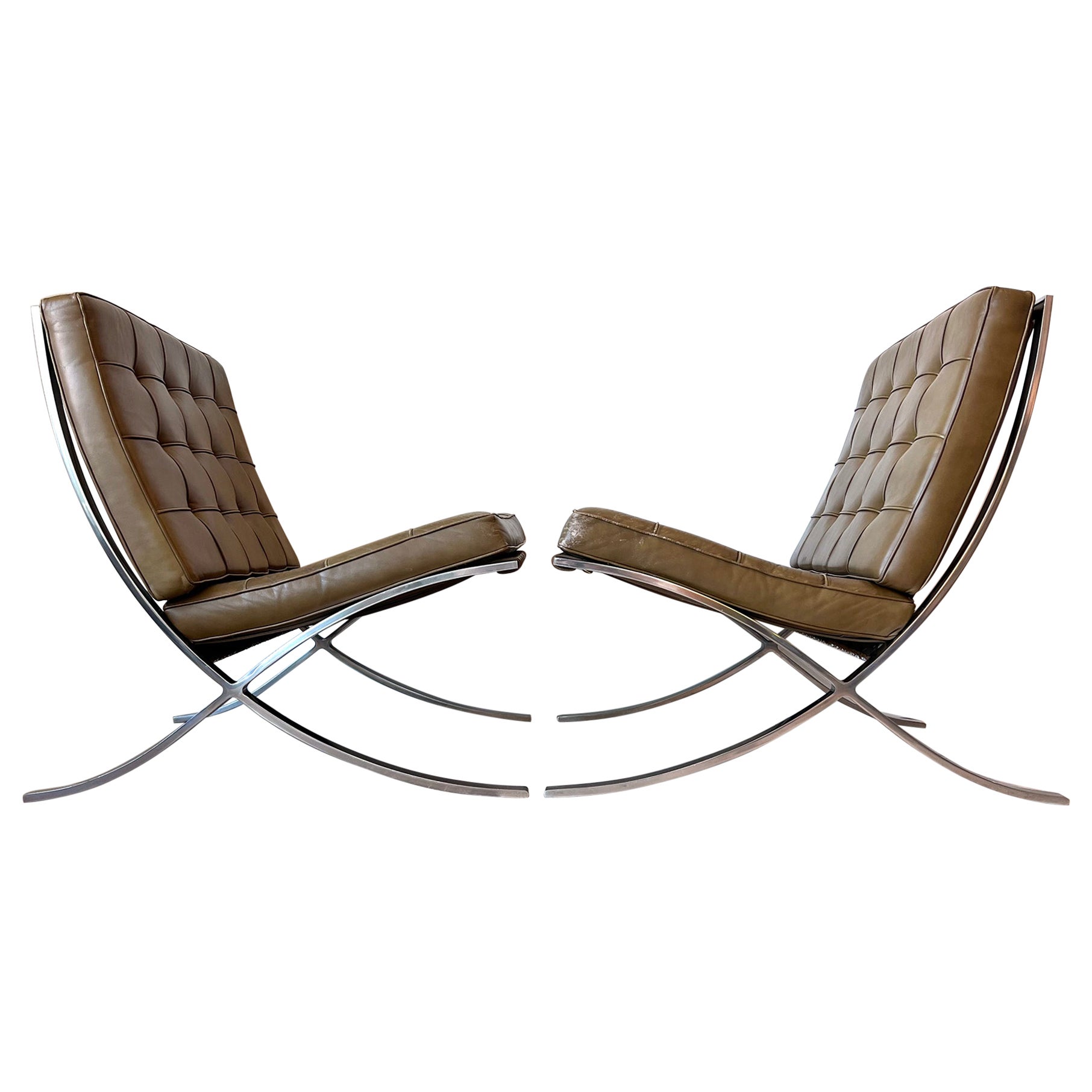 Vintage Barcelona Chairs by Ludwig Mies Van der Rohe for Knoll, 1960s