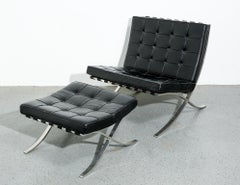 Vintage Barcelona Lounge Chairs Set with Ottoman by Knoll