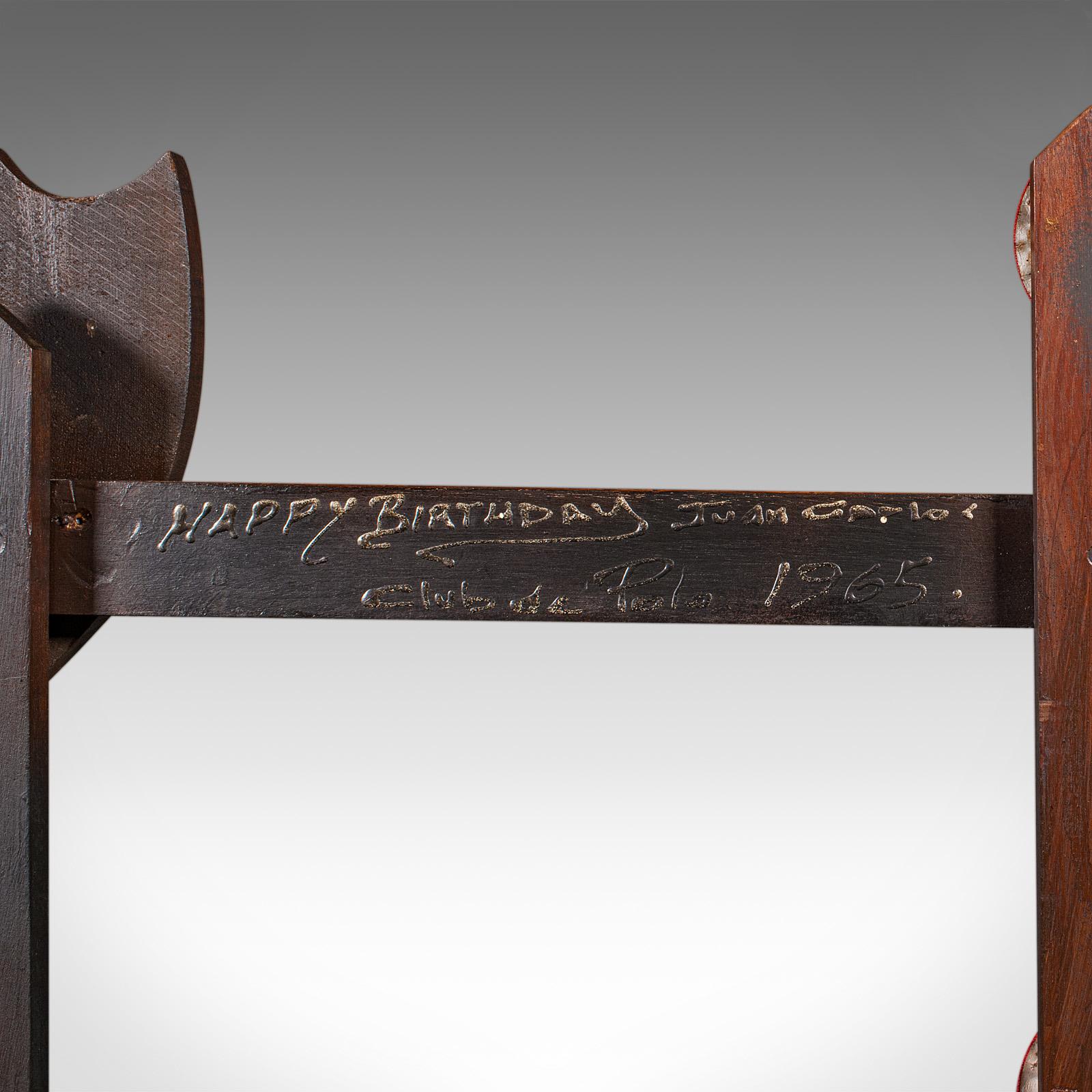 Vintage Barcelona Polo Mallet Stand, Spanish, Oak, Tack, Coat Rack, Mid Century For Sale 6