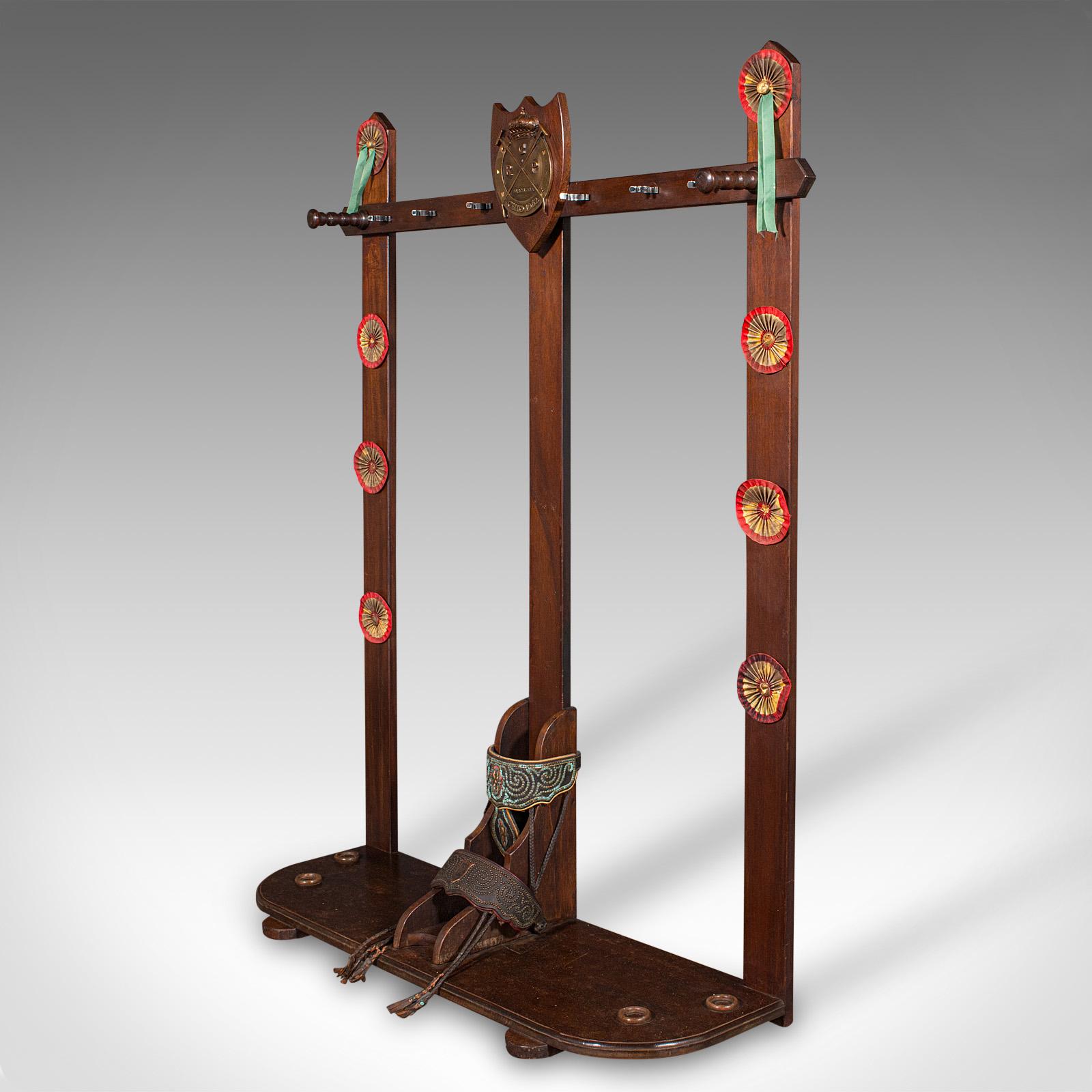 Mid-Century Modern Vintage Barcelona Polo Mallet Stand, Spanish, Oak, Tack, Coat Rack, Mid Century For Sale