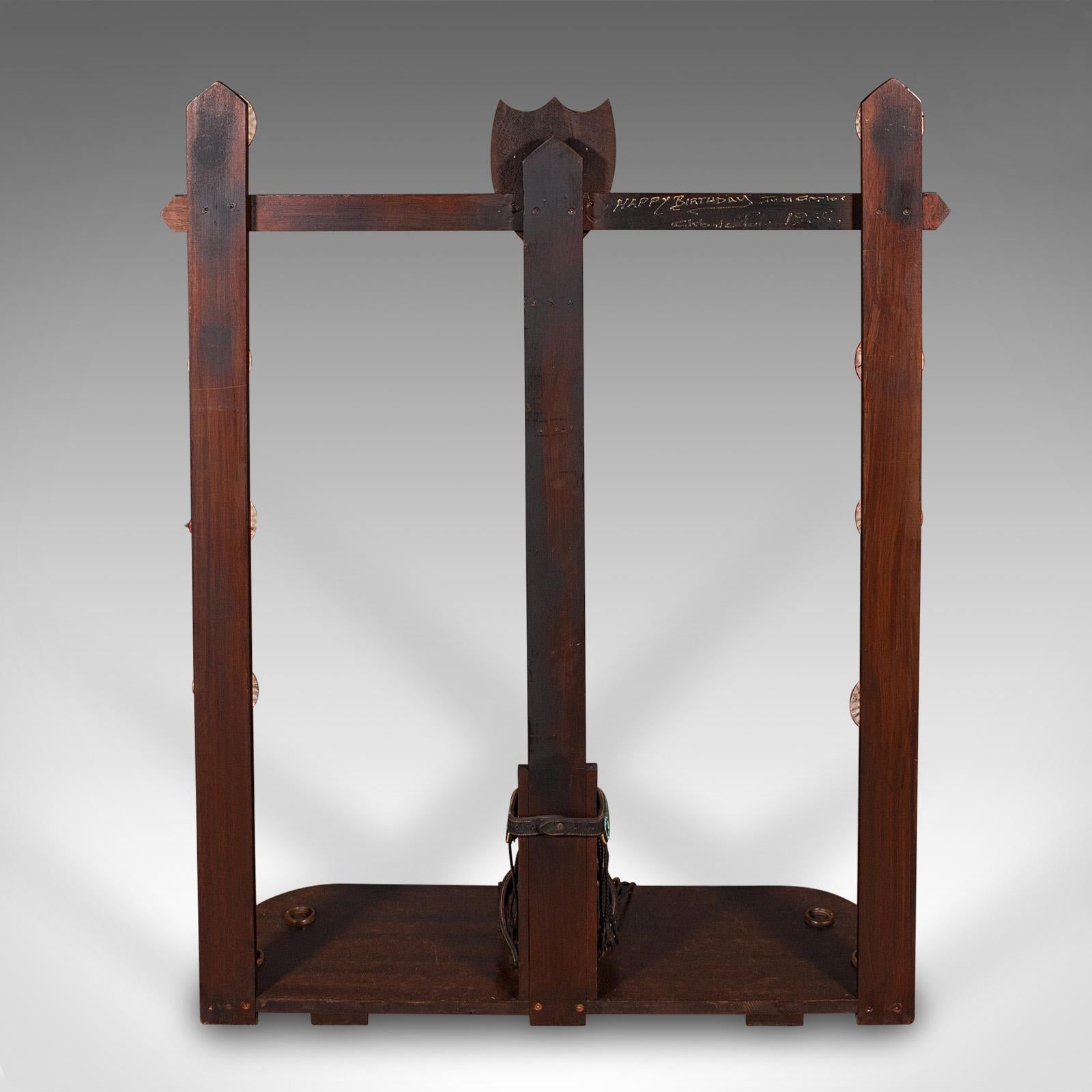 Mid-20th Century Vintage Barcelona Polo Mallet Stand, Spanish, Oak, Tack, Coat Rack, Mid Century For Sale
