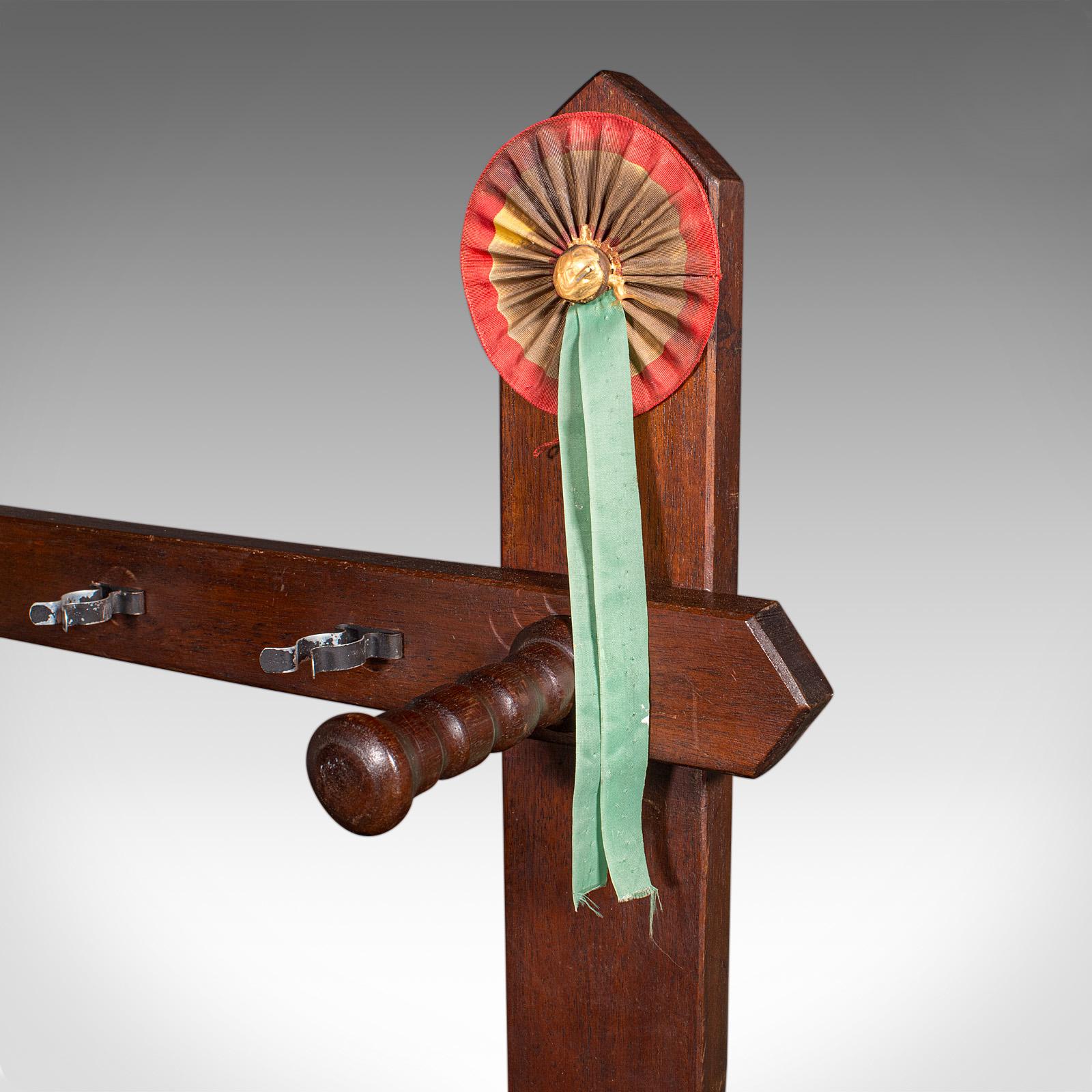 Vintage Barcelona Polo Mallet Stand, Spanish, Oak, Tack, Coat Rack, Mid Century For Sale 3