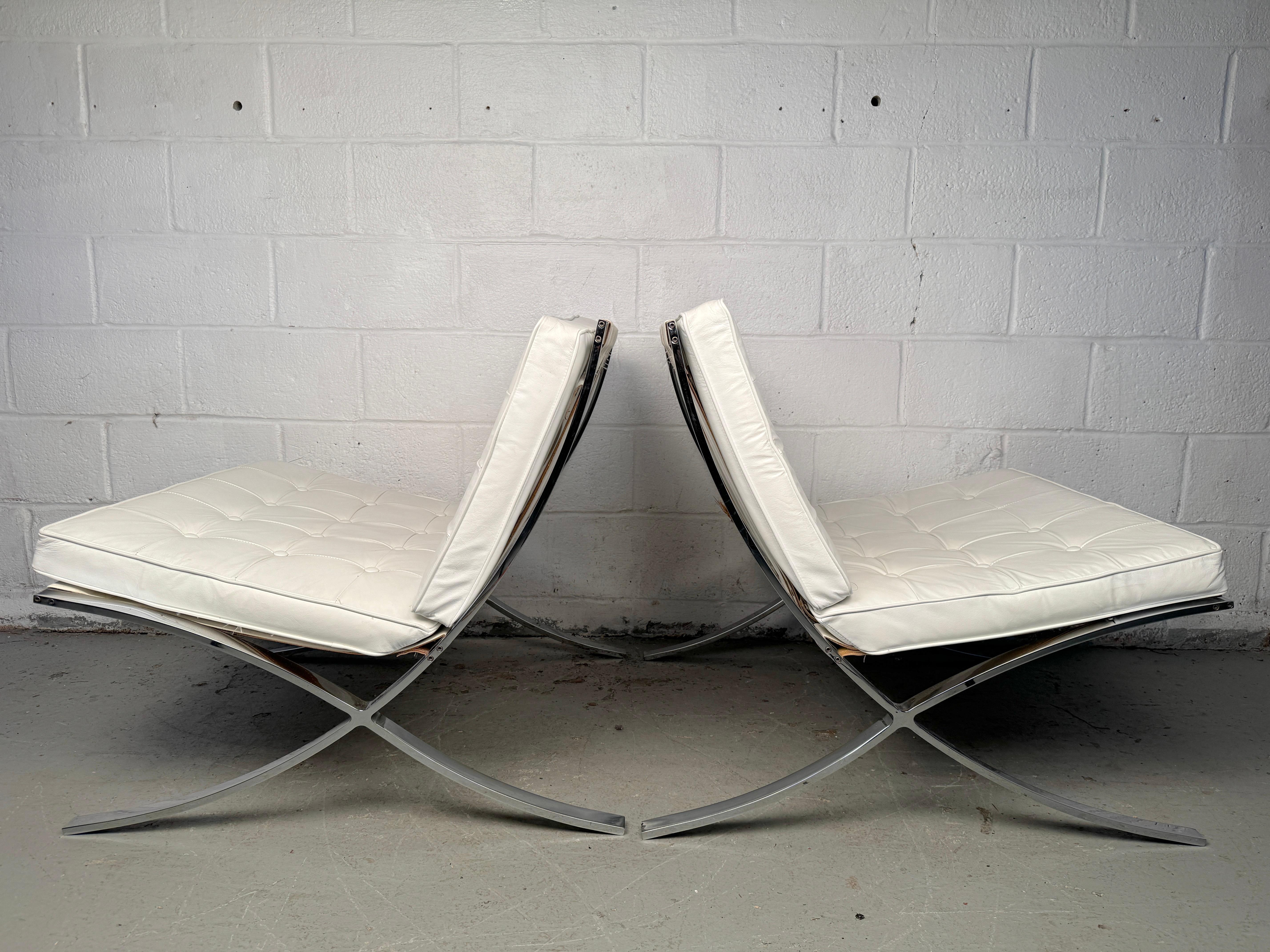Mid-Century Modern Vintage Barcelona Style Chairs after Mies Van der Rohe For Sale