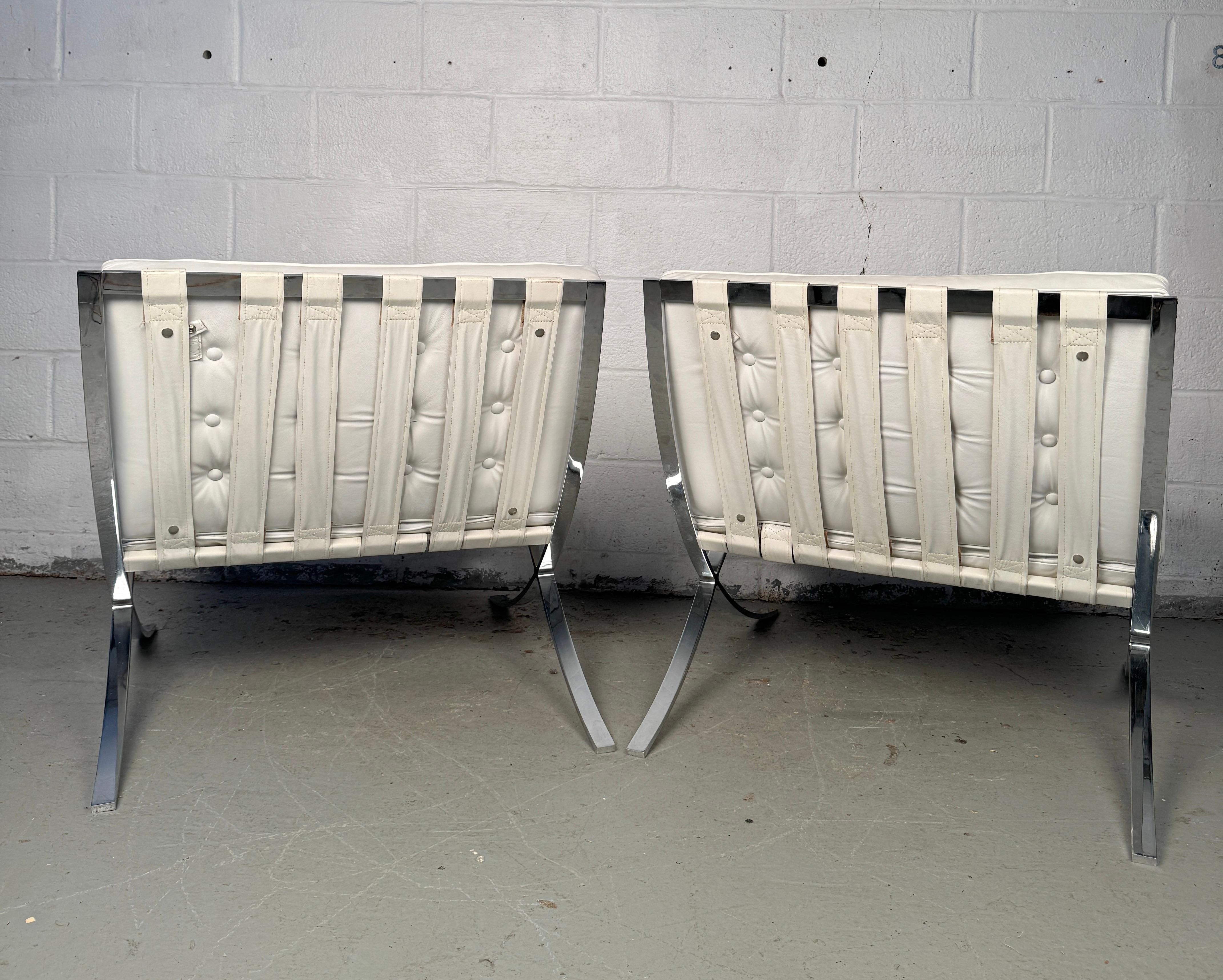 Vintage Barcelona Style Chairs after Mies Van der Rohe In Good Condition For Sale In Brooklyn, NY
