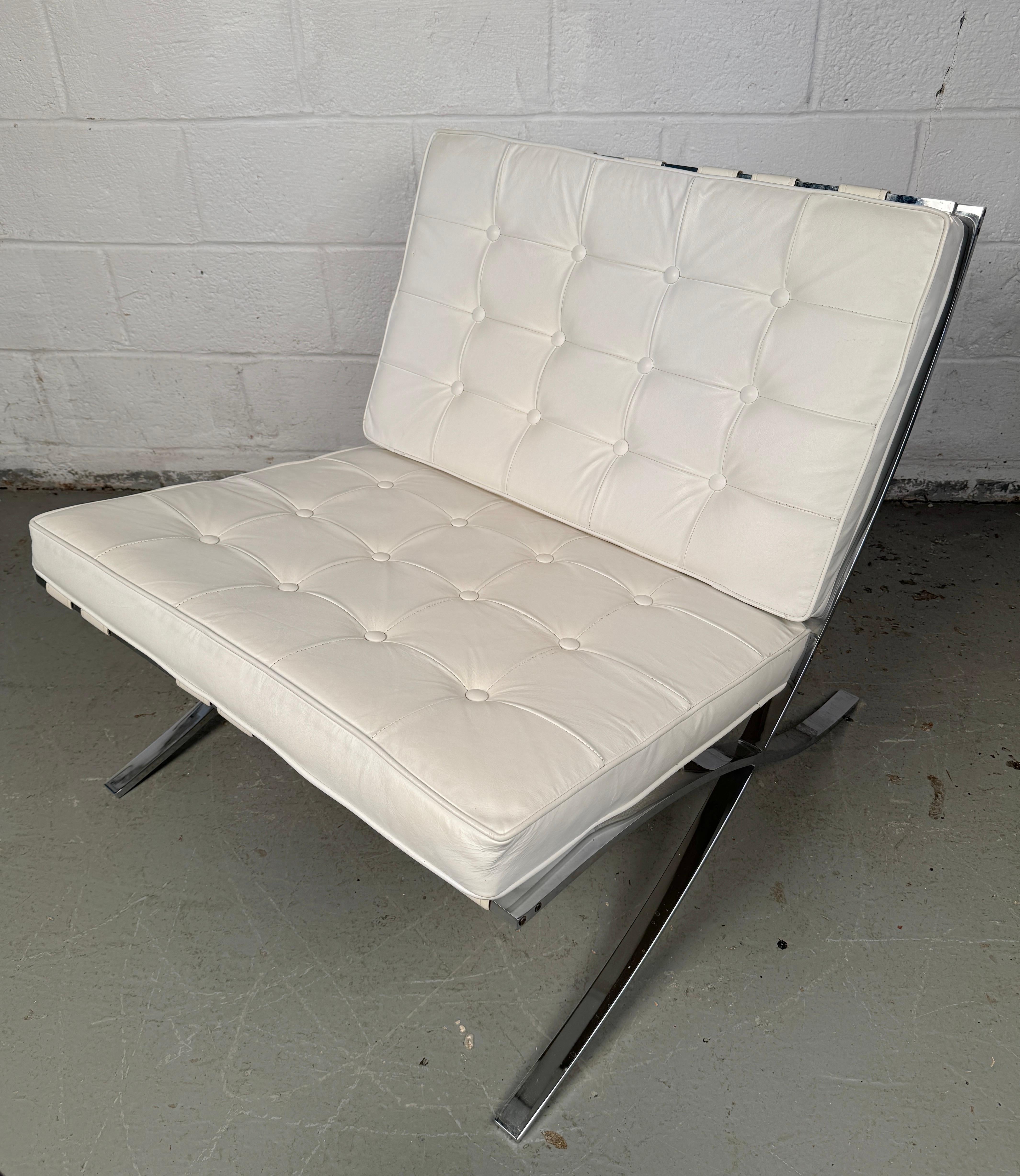 Metal Vintage Barcelona Style Chairs after Mies Van der Rohe For Sale