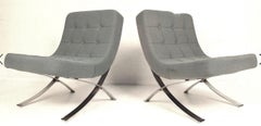 Vintage Barcelona Style Scoop Slipper Lounge Chairs