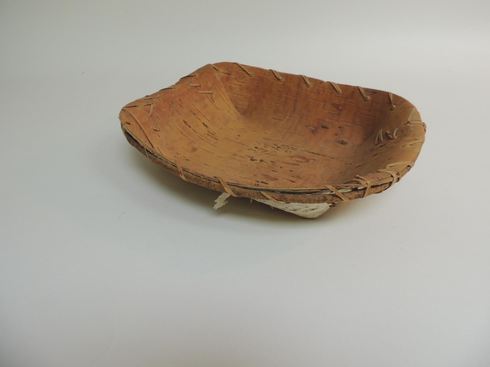Rustic Vintage Tree Bark Serving Decorative Artisanal Bowl