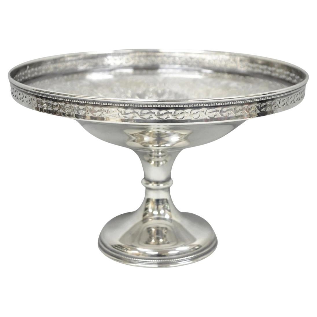 Vintage Barker Ellis England Silver Plated Pedestal Compote Tazza Candy Dish