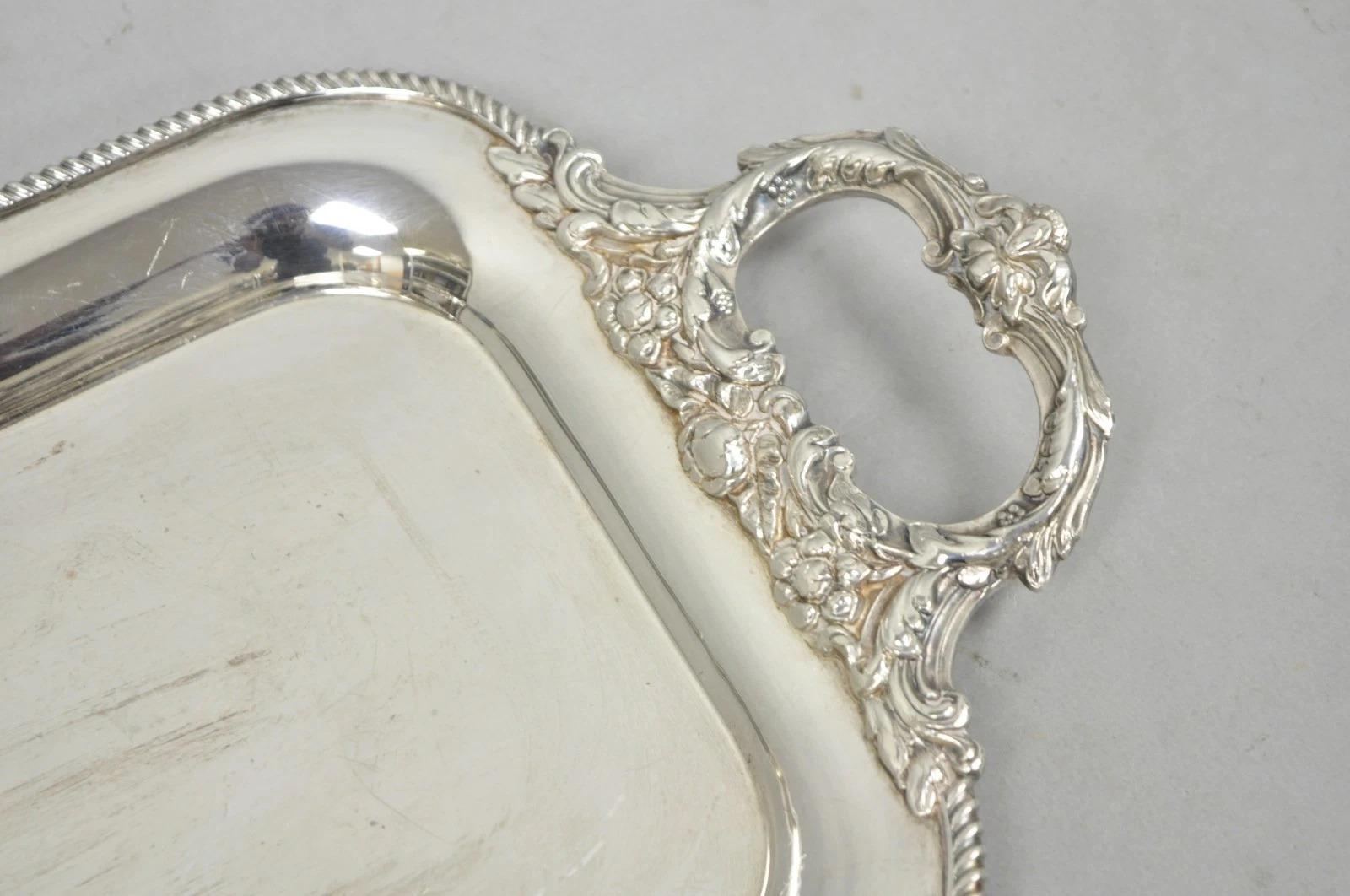 Vintage Ellis Barker English Regency Narrow Silver Plated Serving Dish Bar Tray Bon état - En vente à Philadelphia, PA
