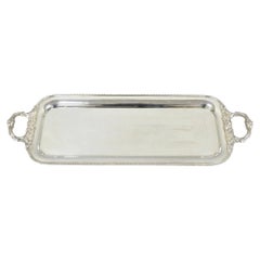 Vintage Barker Ellis English Regency Narrow Silver Plated Serving Dish Bar Tray