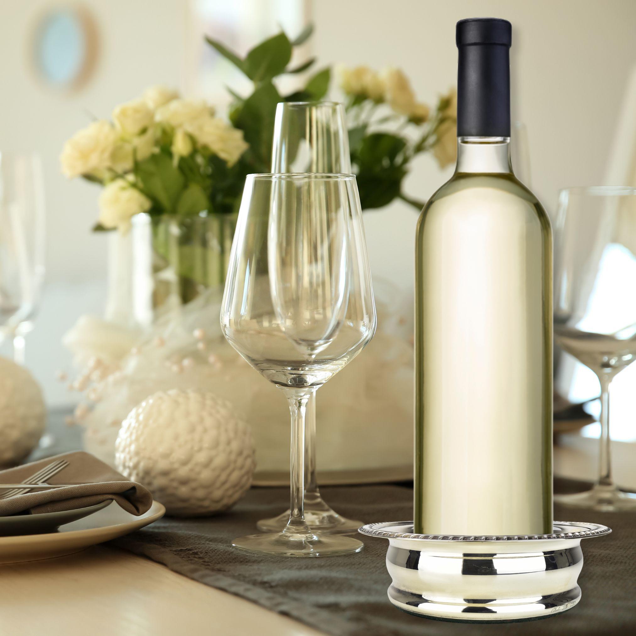 Vintage Barker & Ellis Posavasos plateado para botellas de vino con base de madera, Inglaterra en venta 1