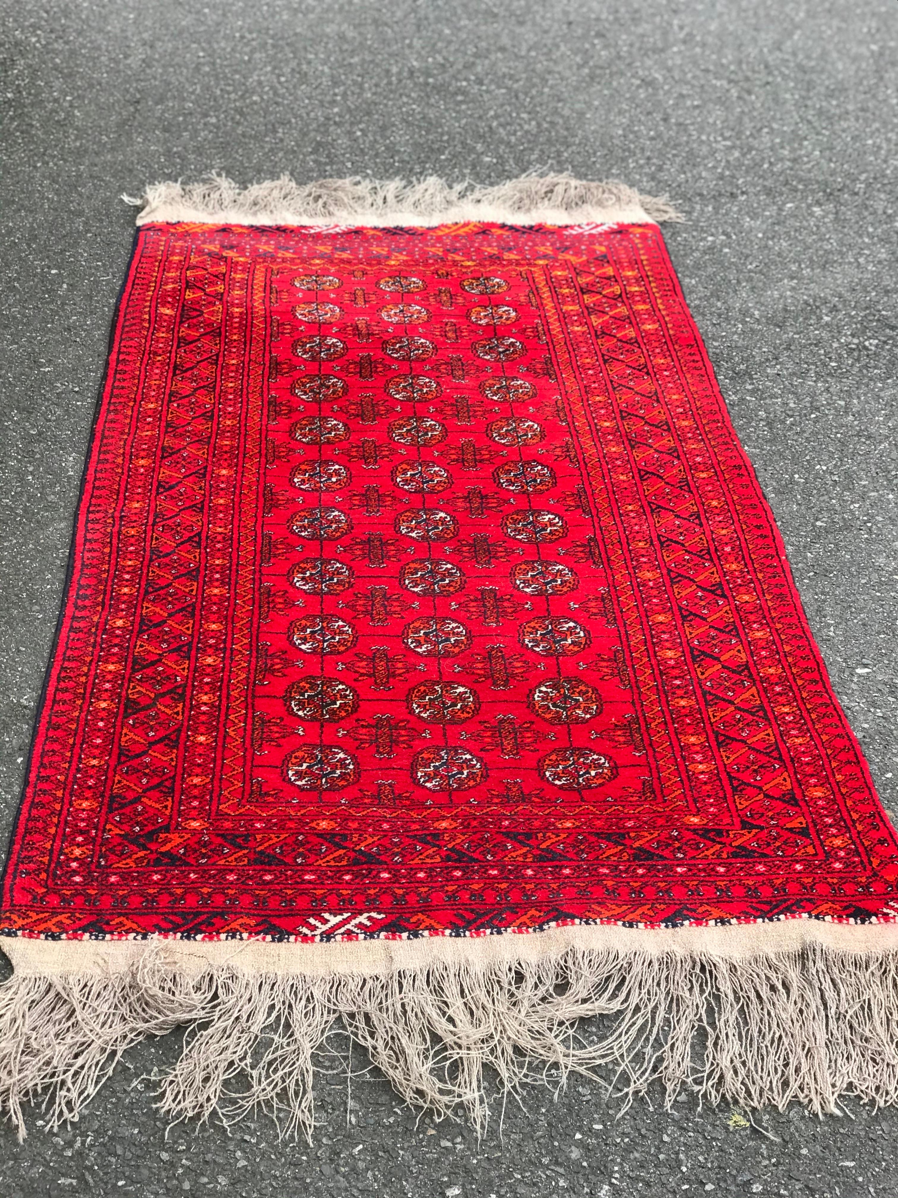 Vintage Barkkara Rug Runner Hand Knotted In Good Condition For Sale In Seattle, WA