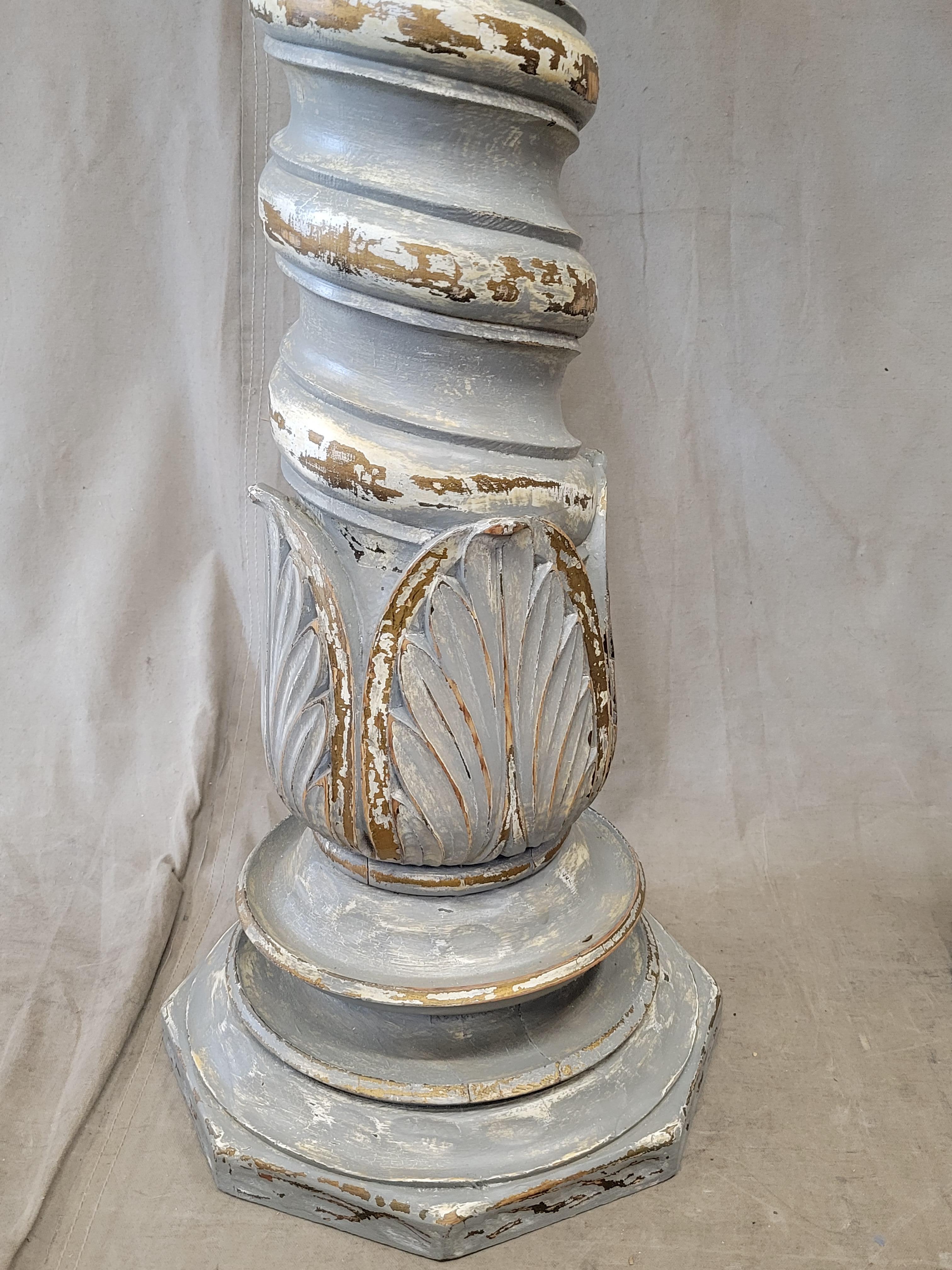 Unknown Vintage Barley Twist Pillar Plant or Sculpture Stands, a Pair