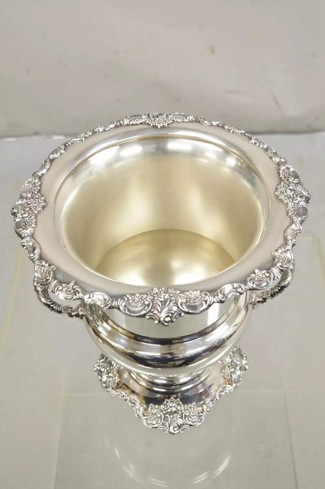 20th Century Vintage Baroque by Wallace 243 Silver Plated Champagne Chiller Wine Ice Bucket