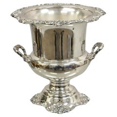 Seau à champagne et à glace vintage baroque par Wallace 243 plaqué argent