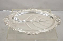Vintage Baroque by Wallace 259 Silver Plated Meat Cutlery Serving Platter Tray