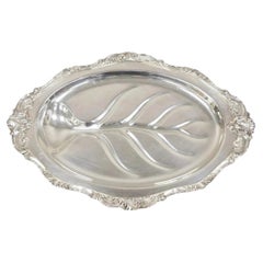 Vintage Baroque by Wallace 259 Silver Plated Meat Cutlery Serving Platter Tray
