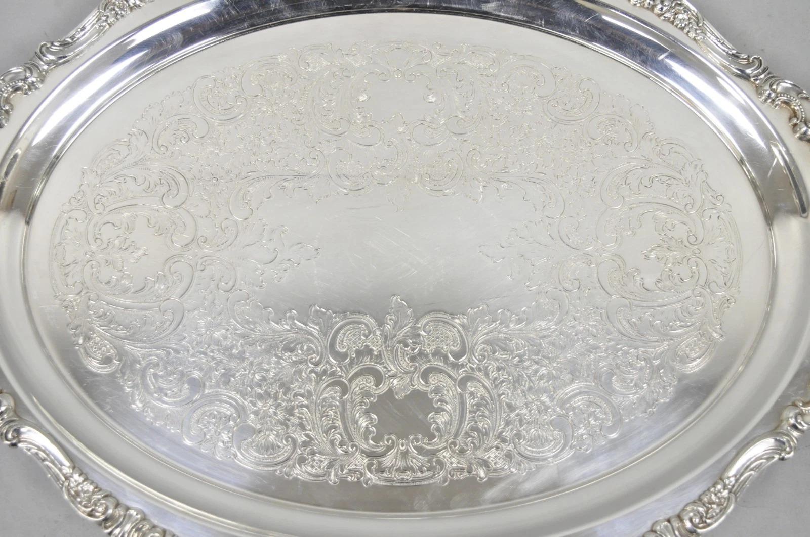 Altro Vassoio da portata ovale barocco d'epoca placcato in argento di Wallace 293F in vendita