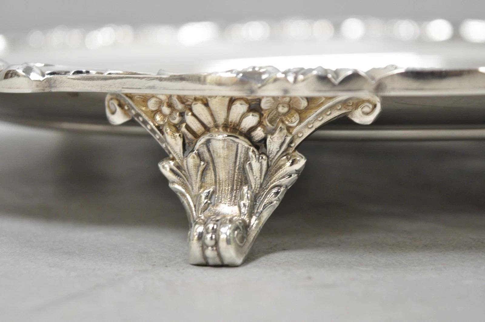 Placcato argento Vassoio da portata ovale barocco d'epoca placcato in argento di Wallace 293F in vendita