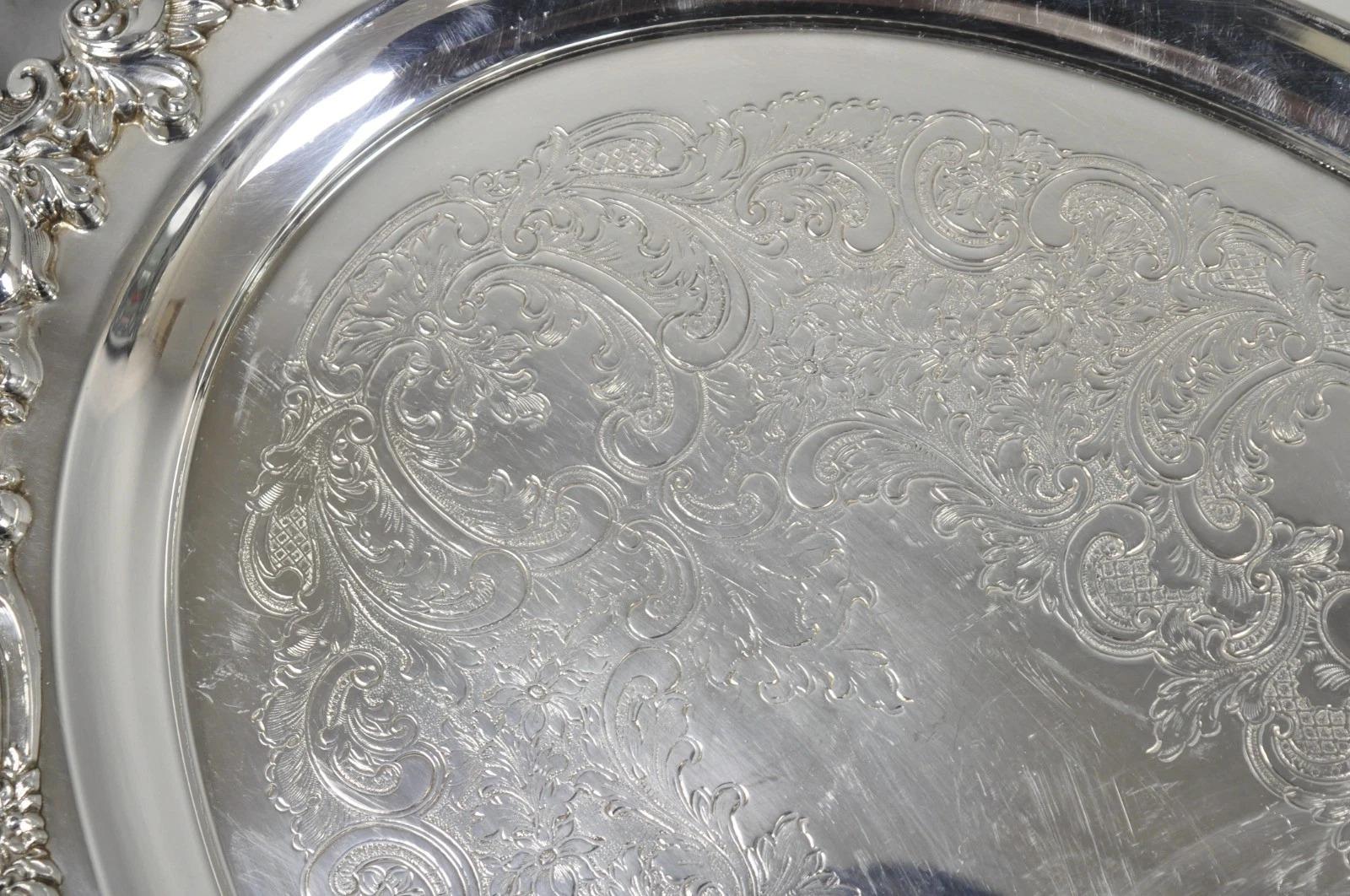 Vassoio da portata ovale barocco d'epoca placcato in argento di Wallace 293F in vendita 1