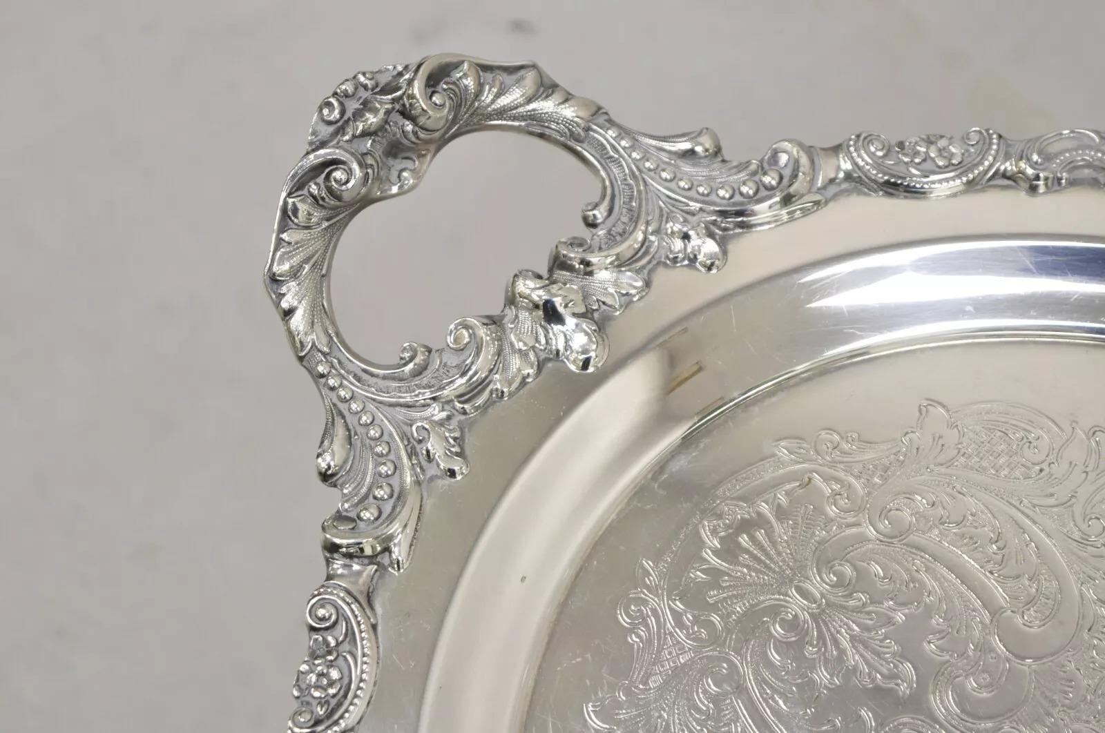 Vintage Barock von Wallace 294 Ovale versilberte Servierplatte Tablett im Angebot 3