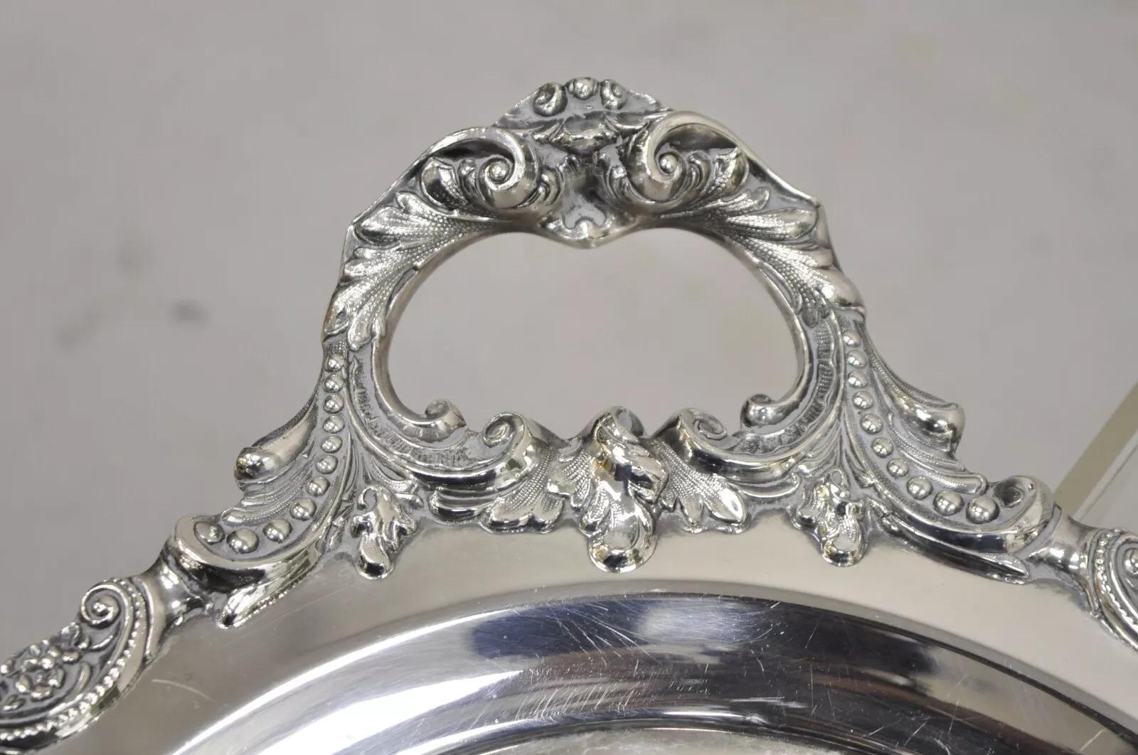 Vintage Barock von Wallace 294 Ovale versilberte Servierplatte Tablett (Viktorianisch) im Angebot
