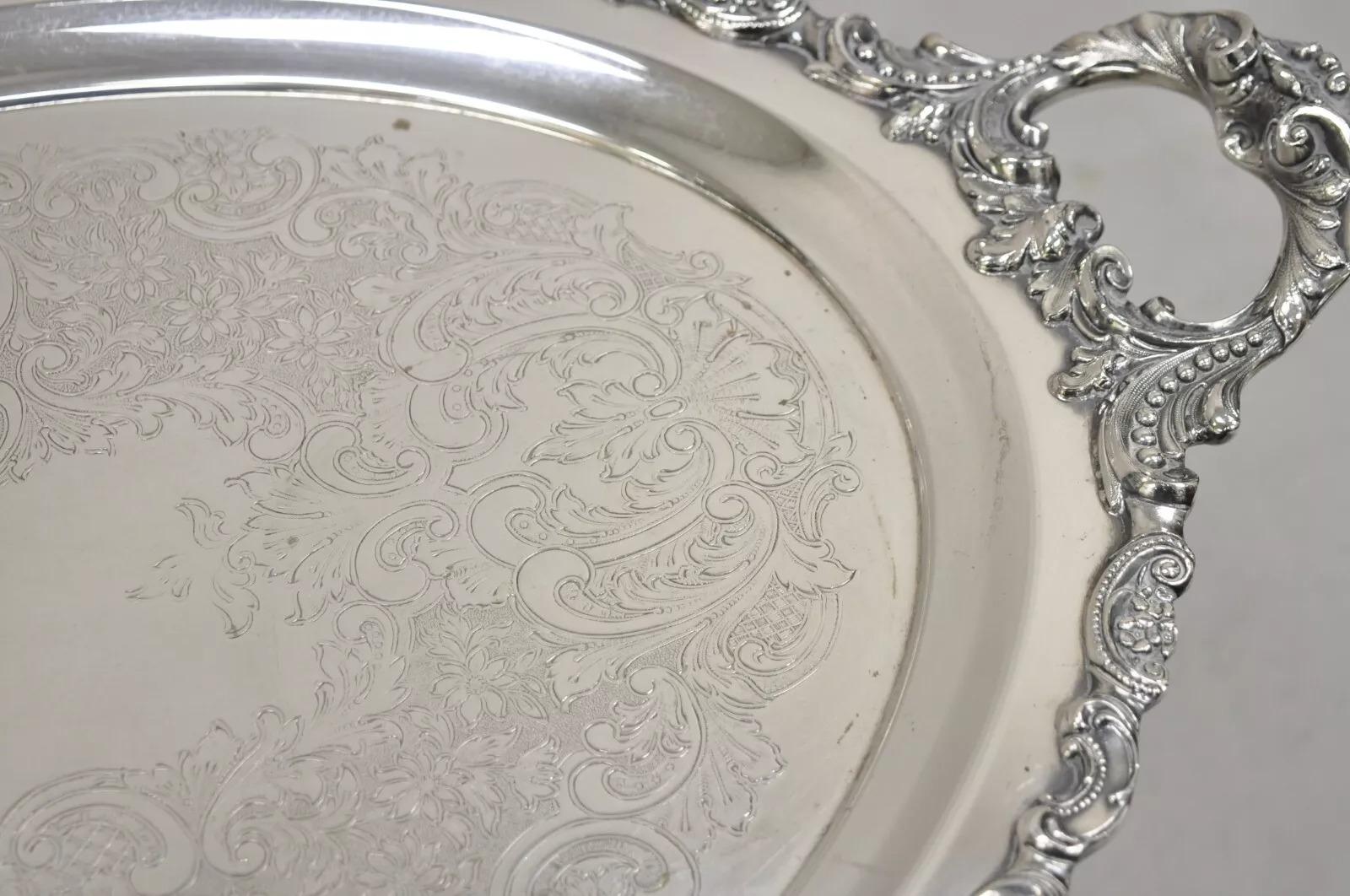 Vintage Barock von Wallace 294 Ovale versilberte Servierplatte Tablett im Zustand „Gut“ im Angebot in Philadelphia, PA