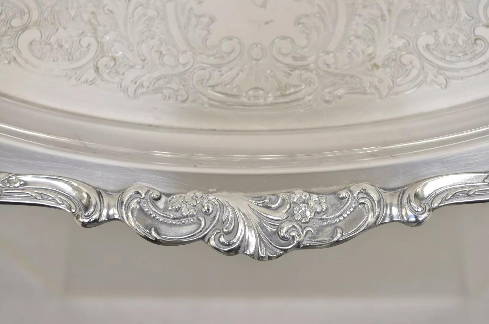 Vintage Barock von Wallace 294 Ovale versilberte Servierplatte Tablett (Versilberung) im Angebot
