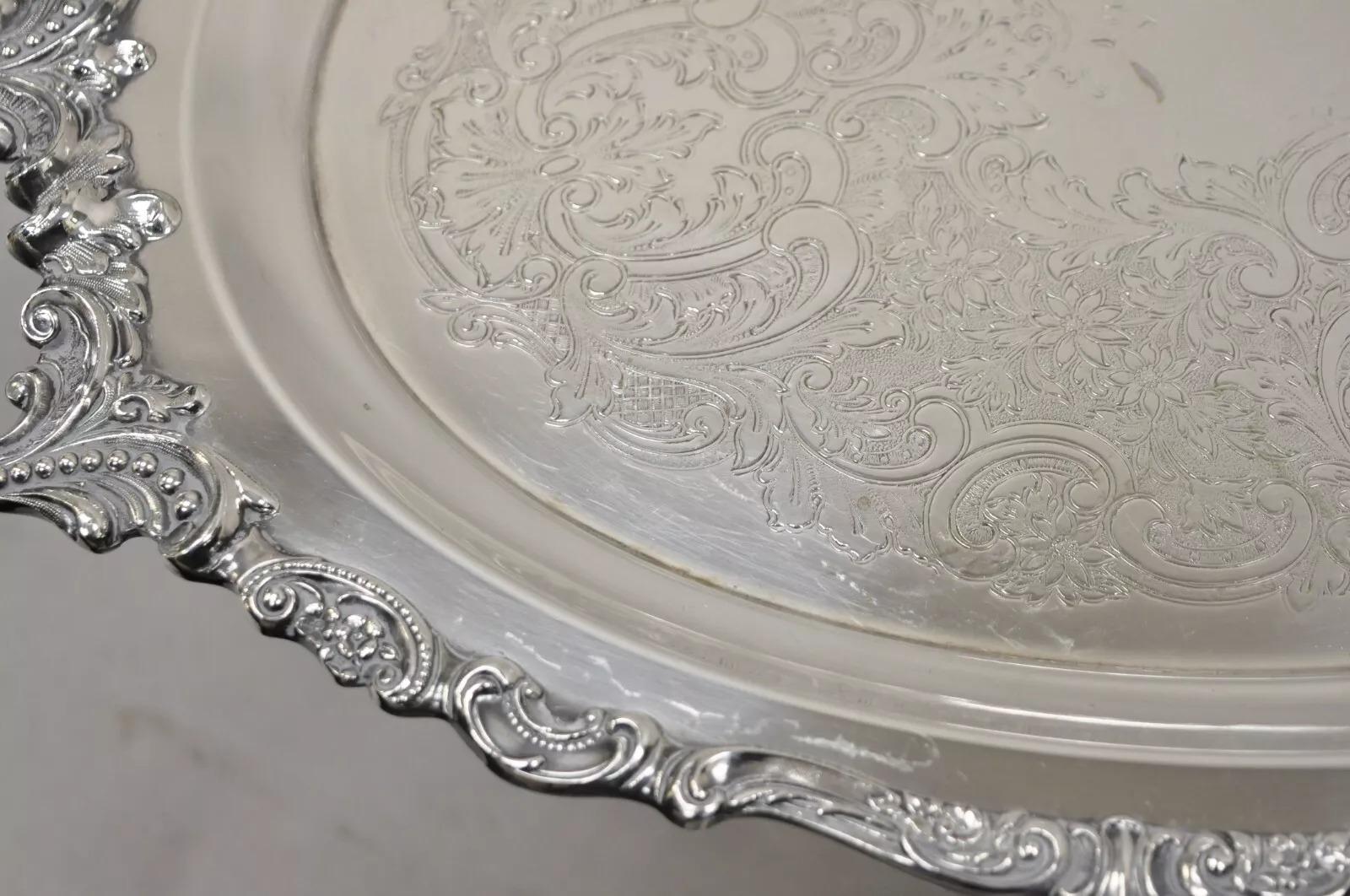 Vintage Barock von Wallace 294 Ovale versilberte Servierplatte Tablett im Angebot 1