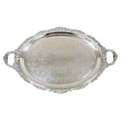 Vintage Baroque by Wallace 294 Oval Silver Plated Serving Platter Tray