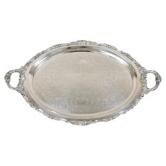 Vintage Baroque by Wallace 294F Oval Silver Plated Serving Platter Tray