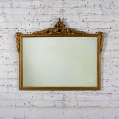 Vintage Baroque or Rococo Style Wall Mirror with Carved Gilded Ornate Details