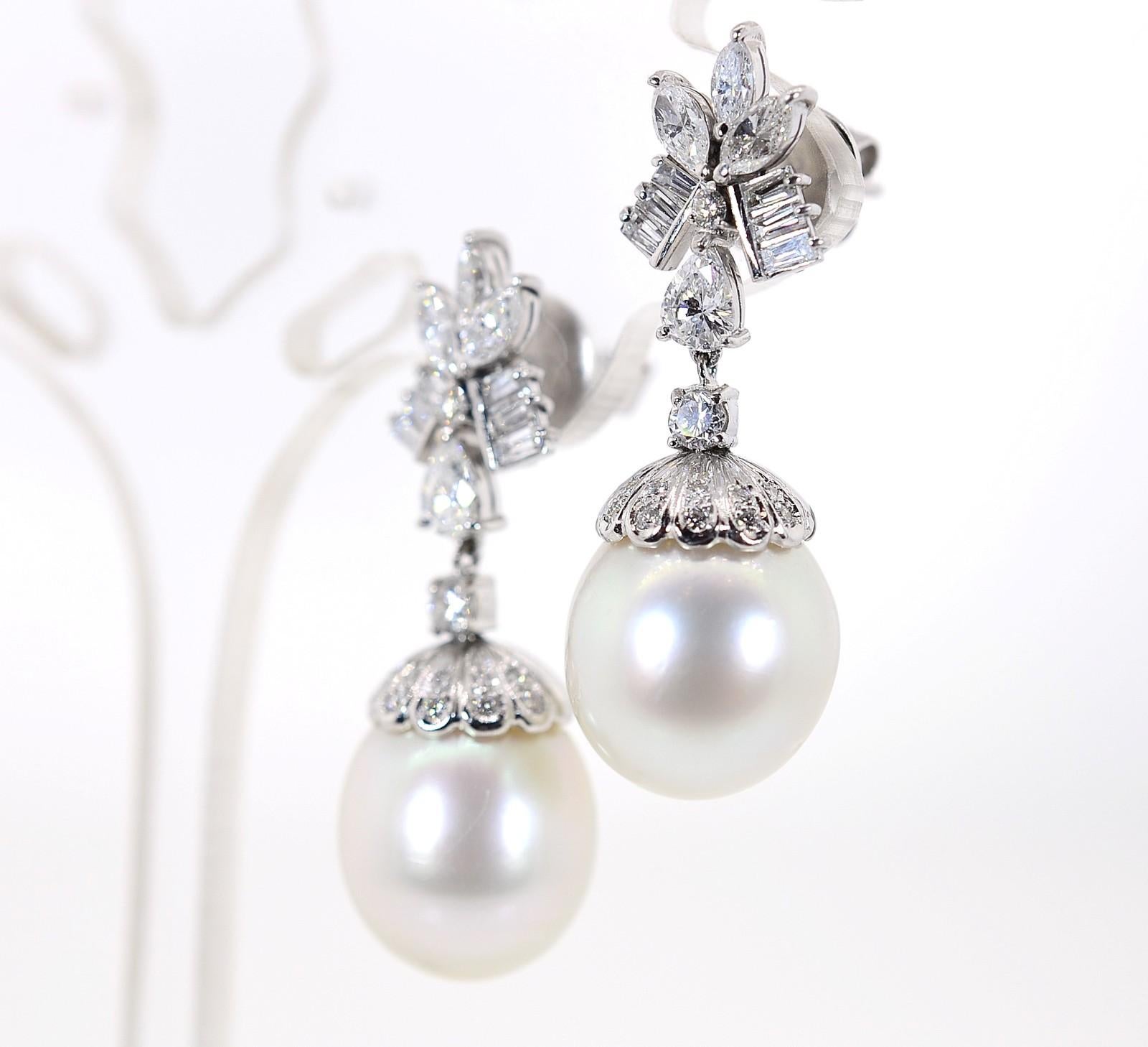 Modern Vintage Baroque Pearls Gold Earrings