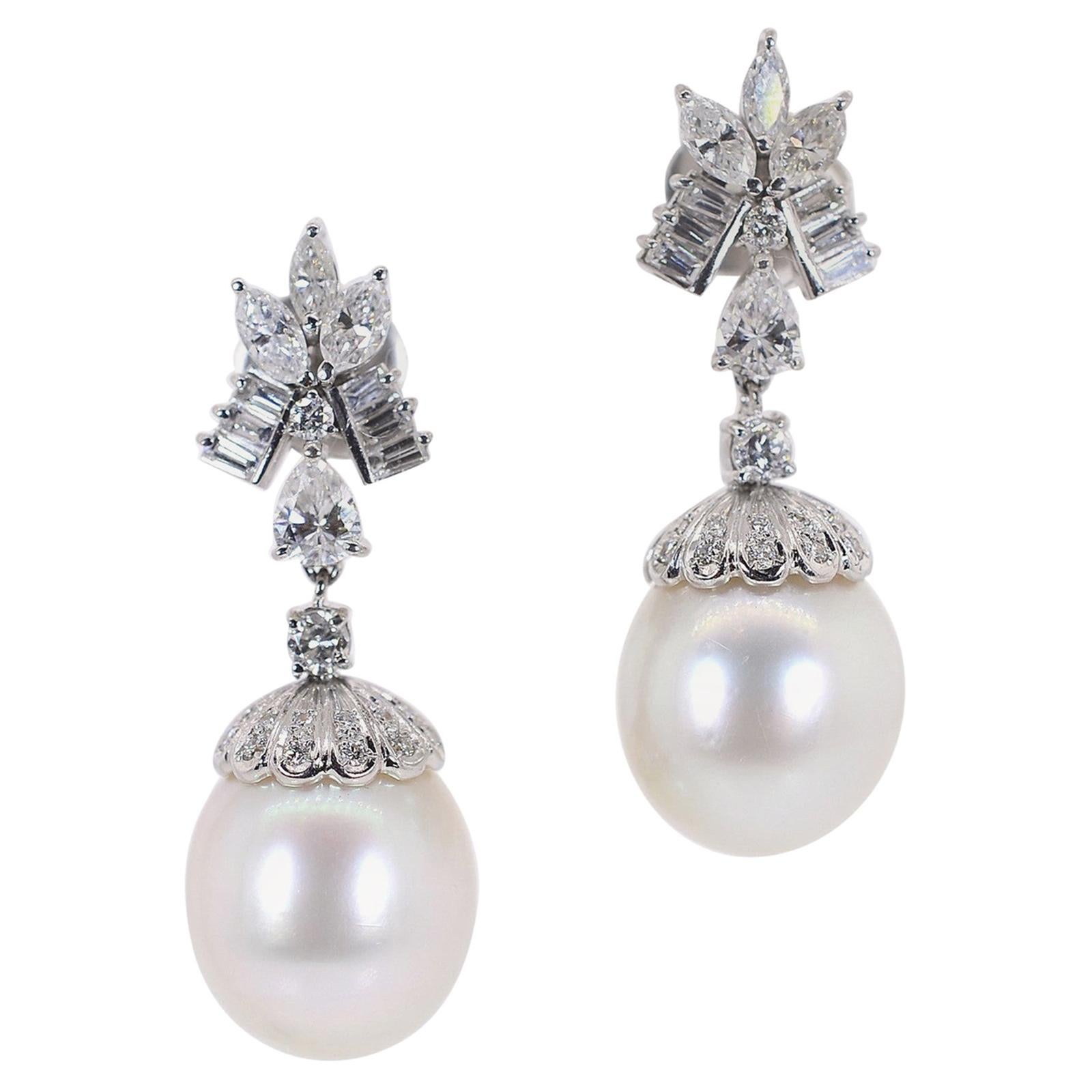 Vintage Baroque Pearls Gold Earrings