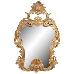 Vintage Baroque Rococò Style Gilt Wall Vanity Over Mantel Mirror Antique Mirror 48"