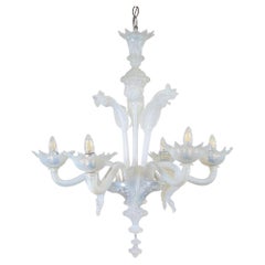 Vintage Barock Stil 6-Arm Opalin Murano Kronleuchter
