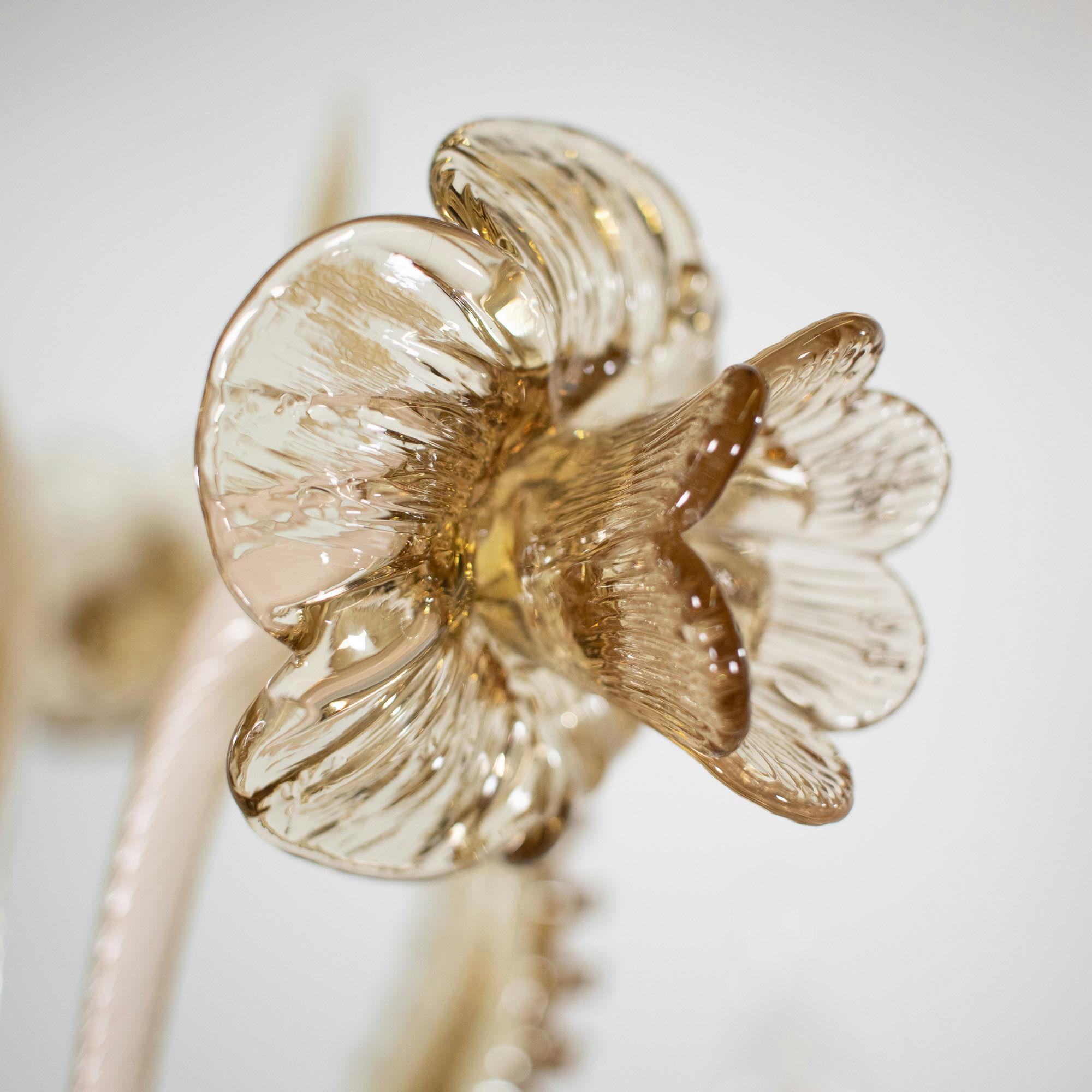 Crème Brûlée barocca d'epoca con lampadario di Murano Lattimo Miele in vendita 5