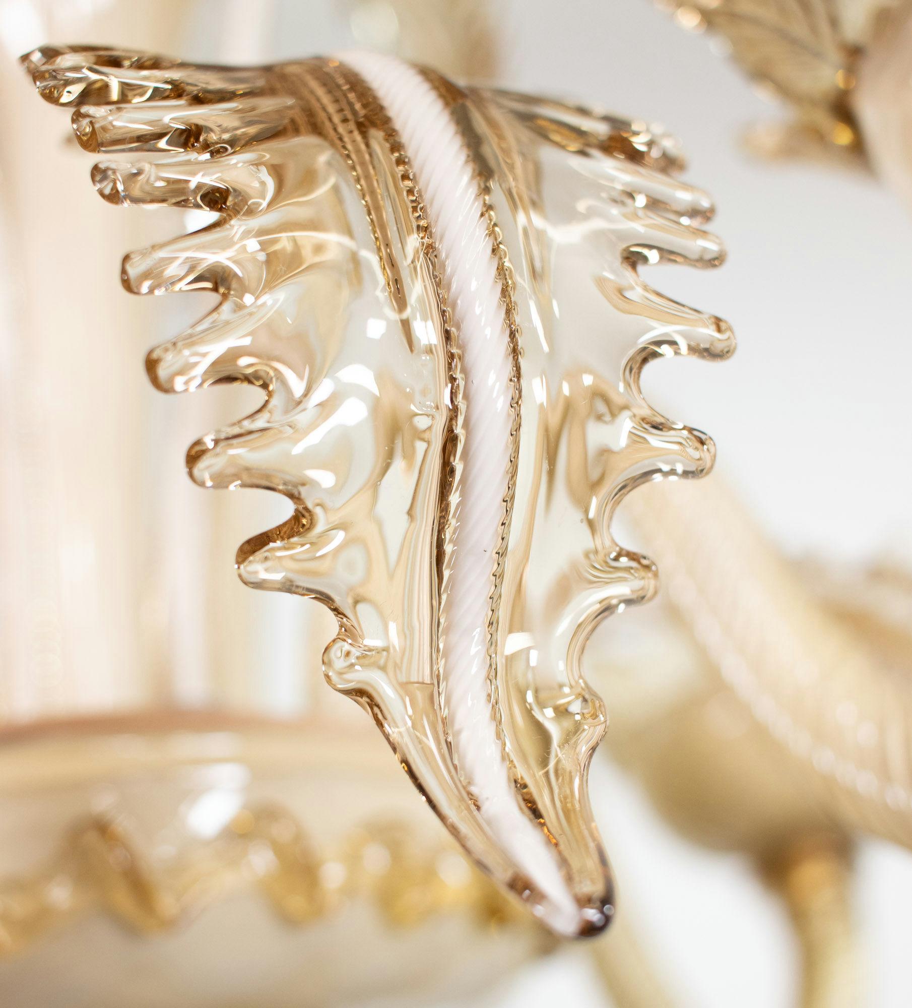 Crème Brûlée barocca d'epoca con lampadario di Murano Lattimo Miele in vendita 8