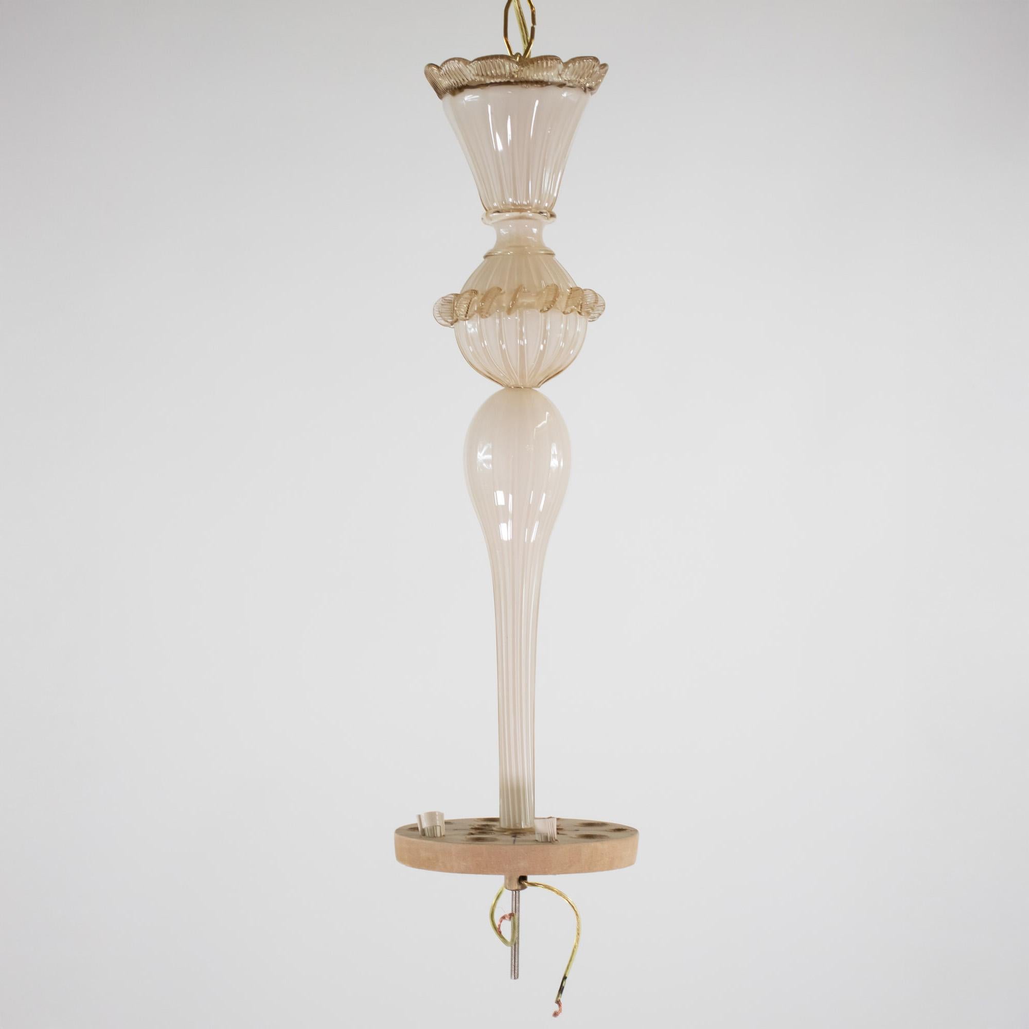 Crème Brûlée barocca d'epoca con lampadario di Murano Lattimo Miele in vendita 9