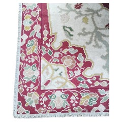 Vintage Baroque Style Embroidered Rug  105.1 x 90.6 inches