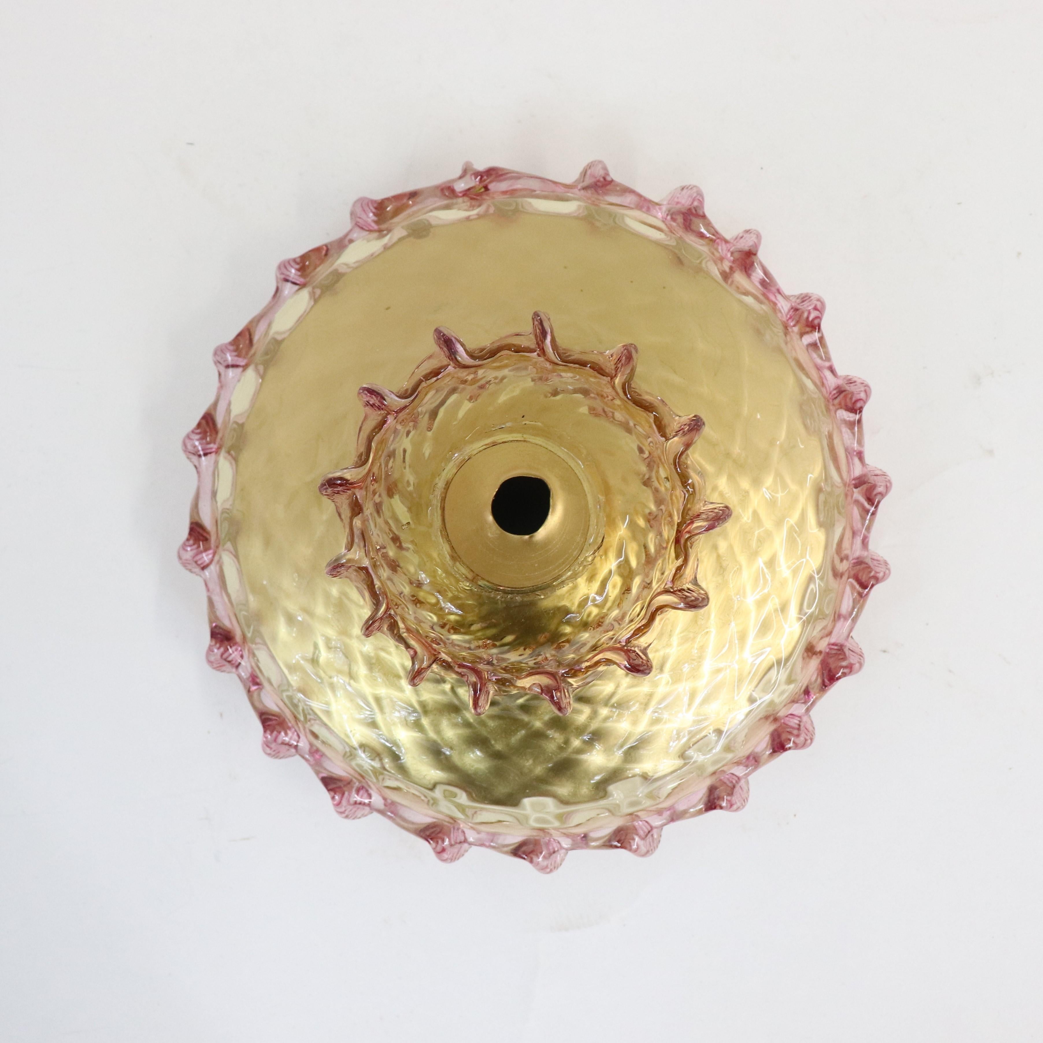Lustre de Murano vintage de style baroque à six bras en ambre à fleurs en vente 9