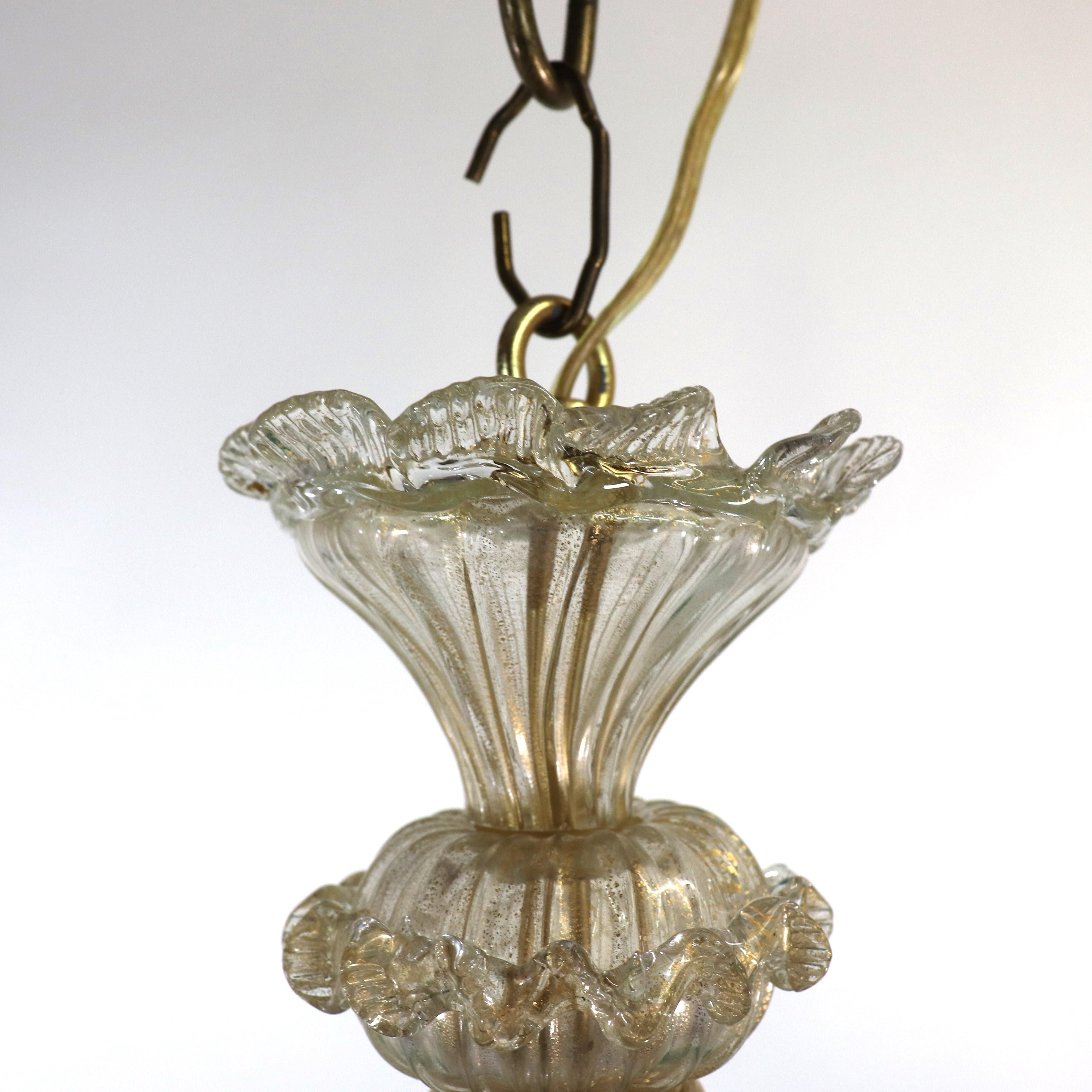 20th Century  Vintage Baroque Style Gold Infused Cristallo Murano Chandelier For Sale