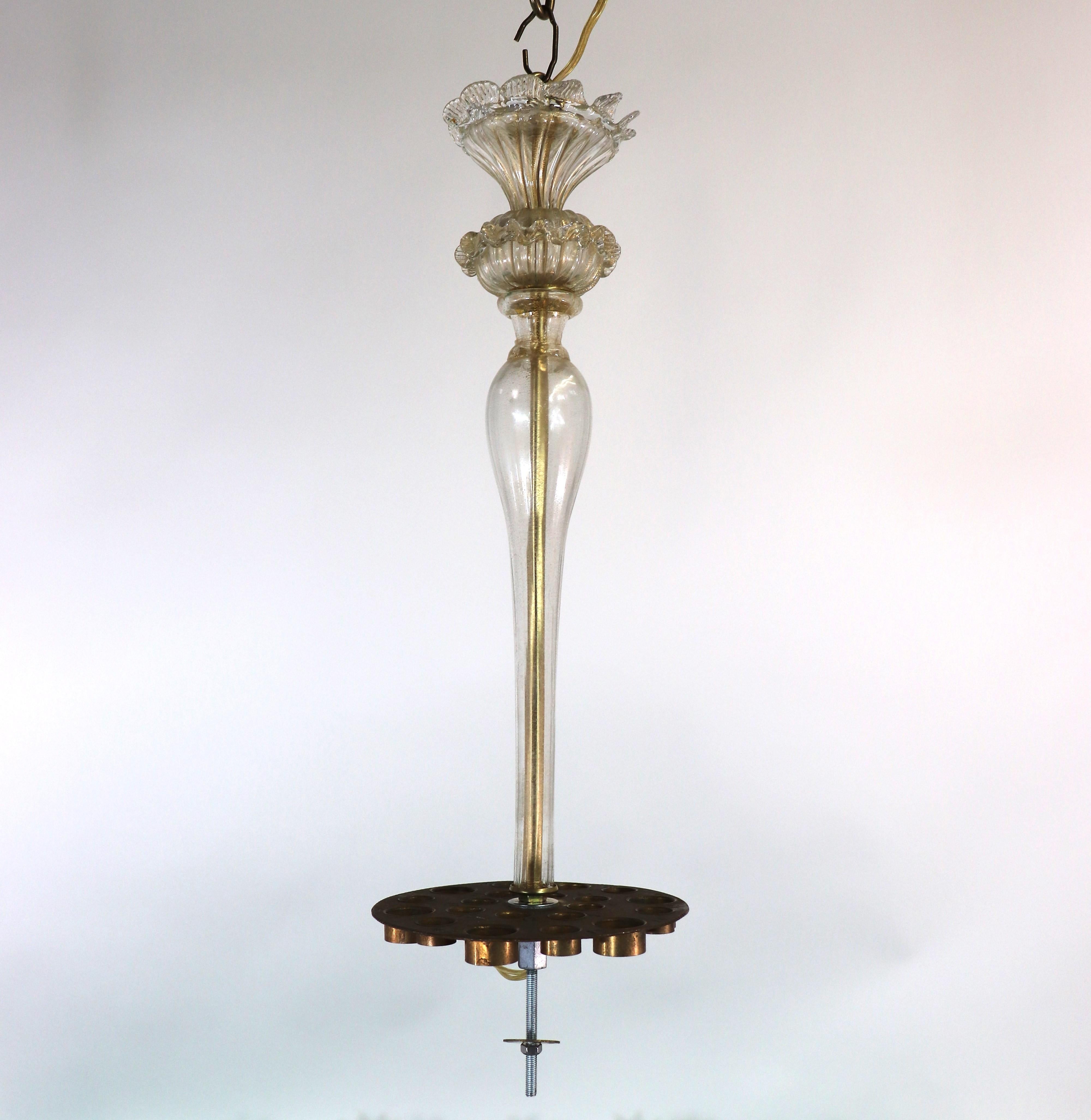  Vintage Baroque Style Gold Infused Cristallo Murano Chandelier For Sale 1