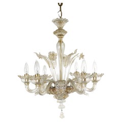  Used Baroque Style Gold Infused Cristallo Murano Chandelier