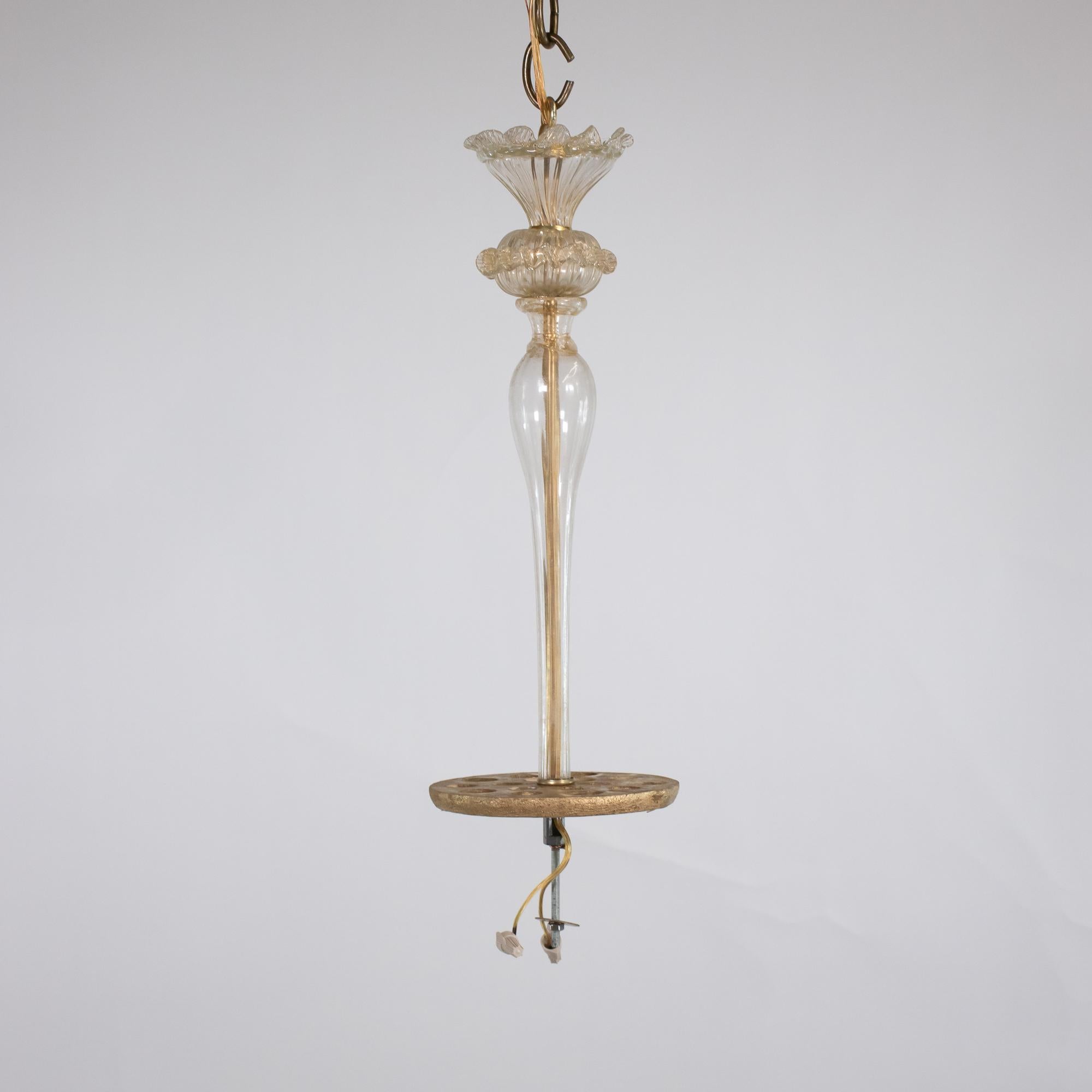 Vintage Barock Stil Gold infundiert Fünf Arm Cristallo Murano Kronleuchter im Angebot 5