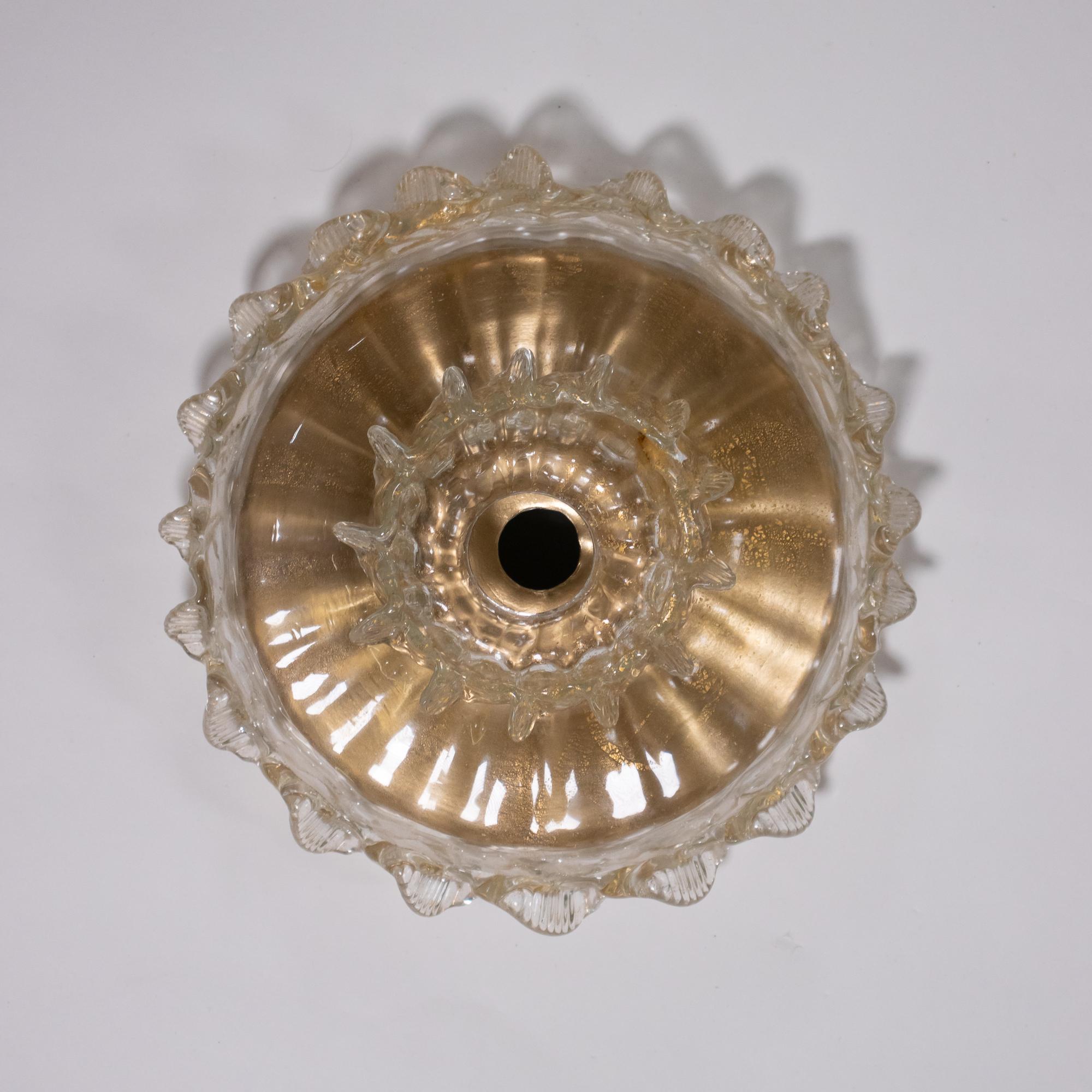 Vintage Barock Stil Gold infundiert Fünf Arm Cristallo Murano Kronleuchter im Angebot 6