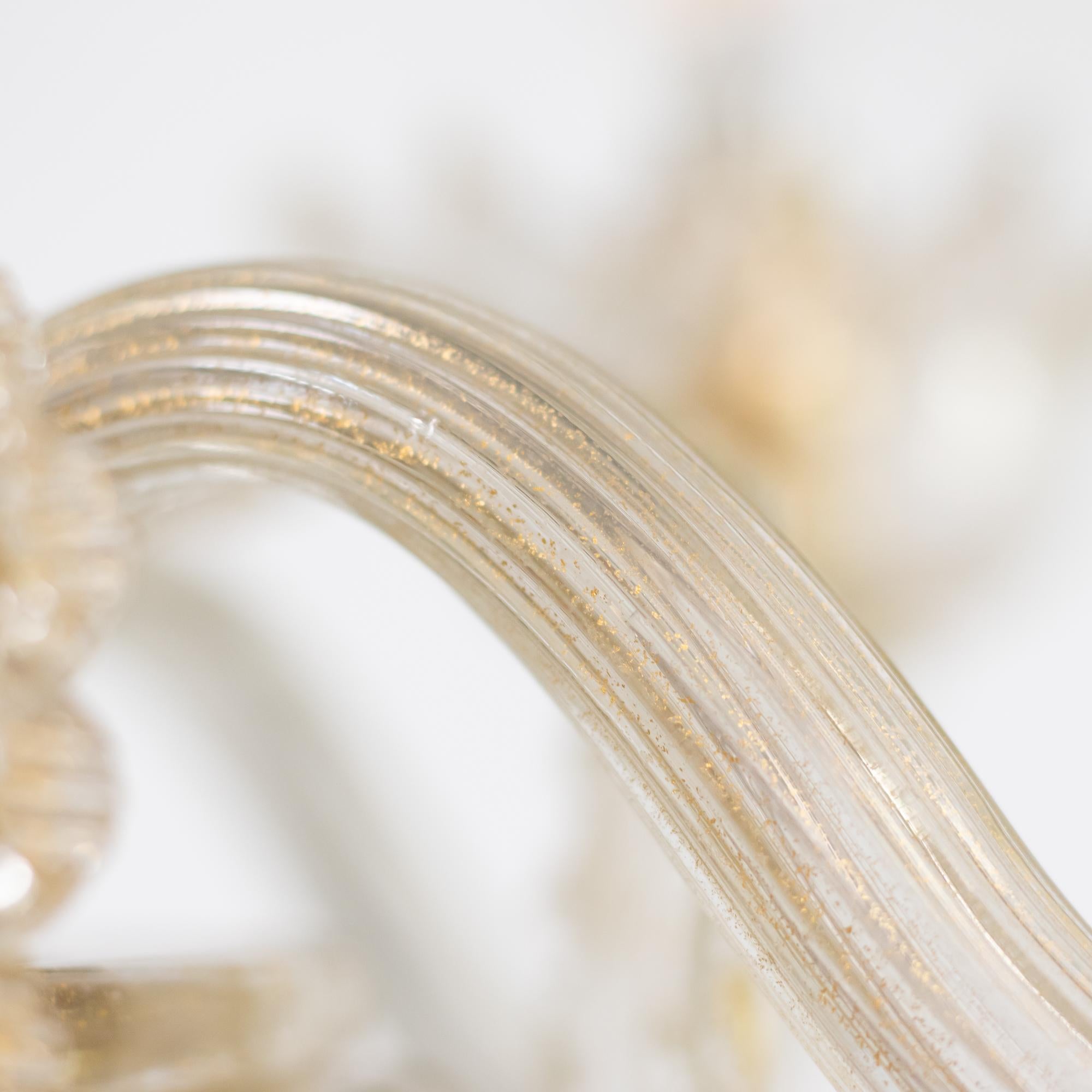 Vintage Barock Stil Gold infundiert Fünf Arm Cristallo Murano Kronleuchter im Angebot 8